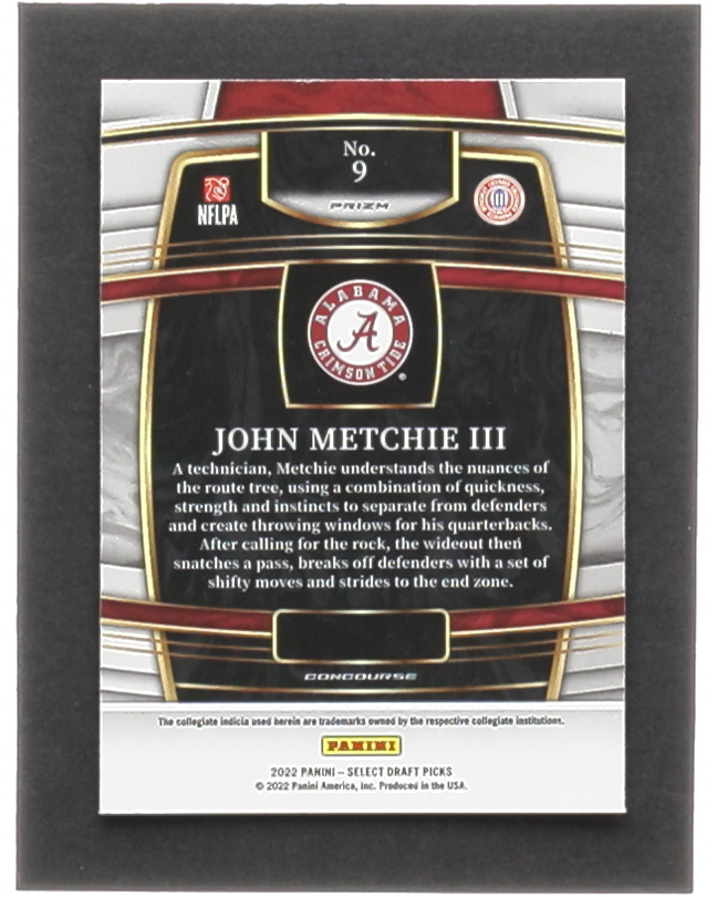 John Metchie III 2022 Select Draft Picks Prizms Red Lazer #9 RC at PristineAuction.com John Metchie III 2022 Select Draft Picks Prizms Red Lazer #9 RC at PristineAuction.com