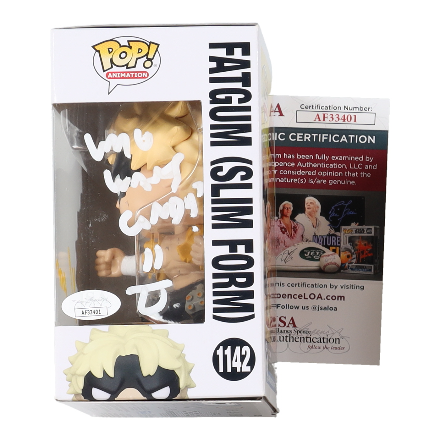 Kyle Hebert Signed "My Hero Academia" #1142 Fatgum (Slim Form) Funko Pop! Vinyl Figure Inscribed "Who Wants Candy?" (JSA) at PristineAuction.com Kyle Hebert Signed "My Hero Academia" #1142 Fatgum (Slim Form) Funko Pop! Vinyl Figure Inscribed "Who Wants Candy?" (JSA) at PristineAuction.com