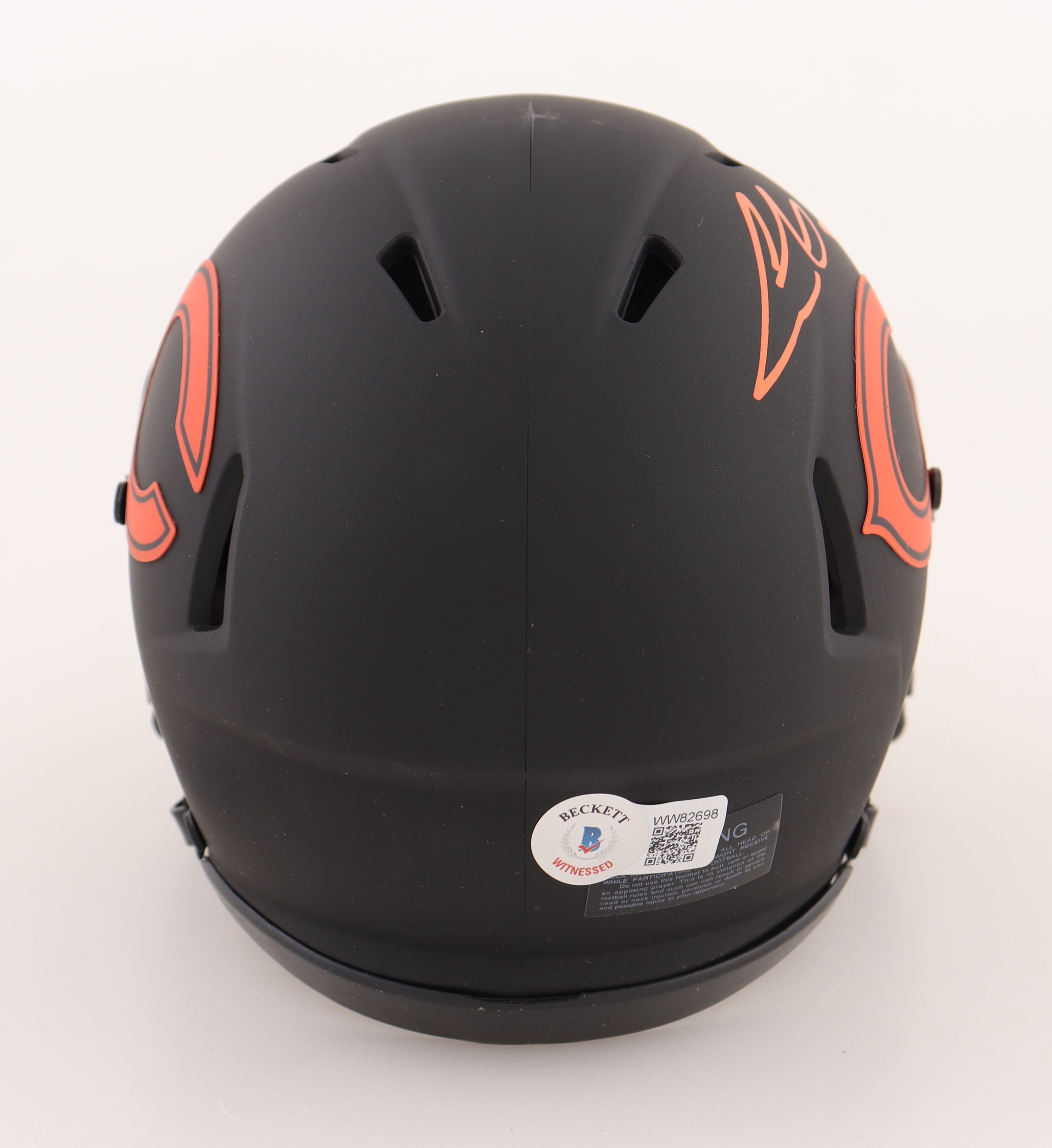 Cole Kmet Signed Bears Eclipse Alternate Speed Mini Helmet (Beckett) at PristineAuction.com Cole Kmet Signed Bears Eclipse Alternate Speed Mini Helmet (Beckett) at PristineAuction.com