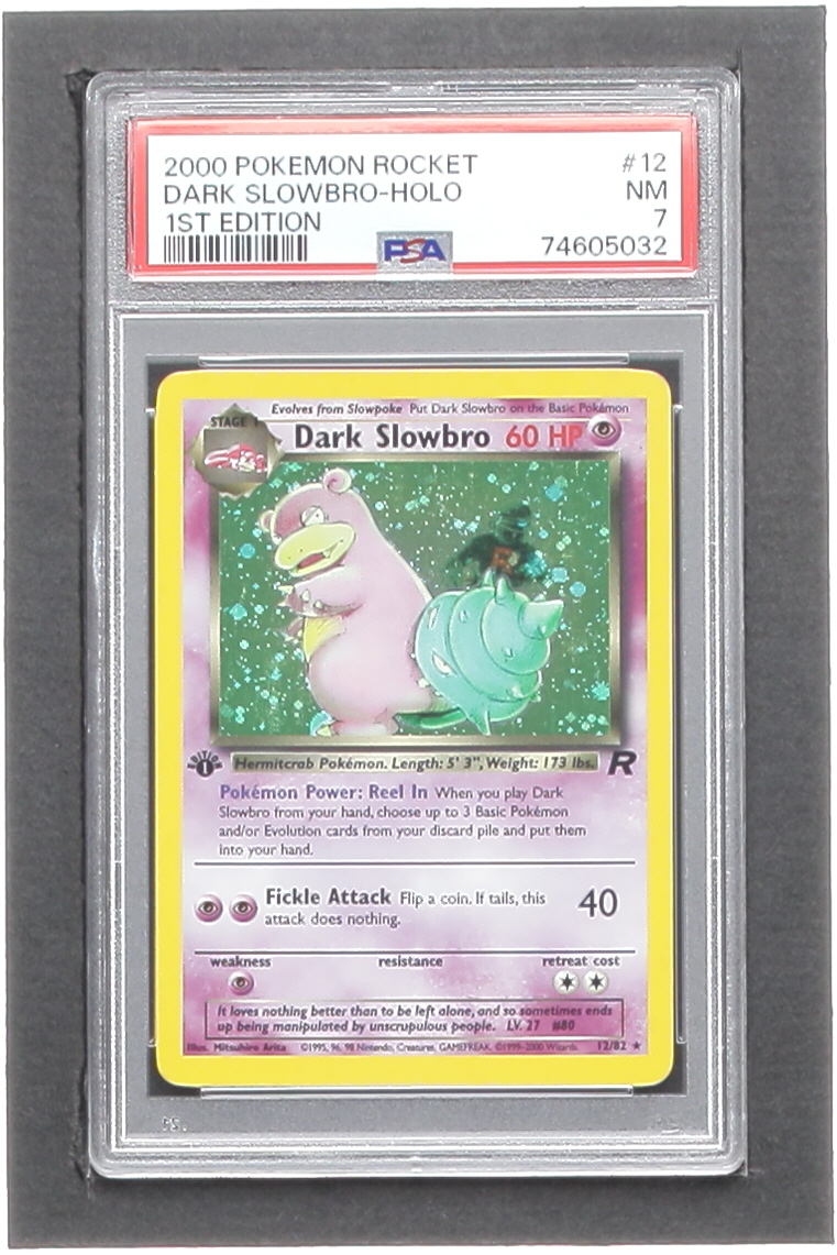 Dark Slowbro 2000 Pokemon Team Rocket 1st Edition #12 Holo (PSA 7) at PristineAuction.com Dark Slowbro 2000 Pokemon Team Rocket 1st Edition #12 Holo (PSA 7) at PristineAuction.com