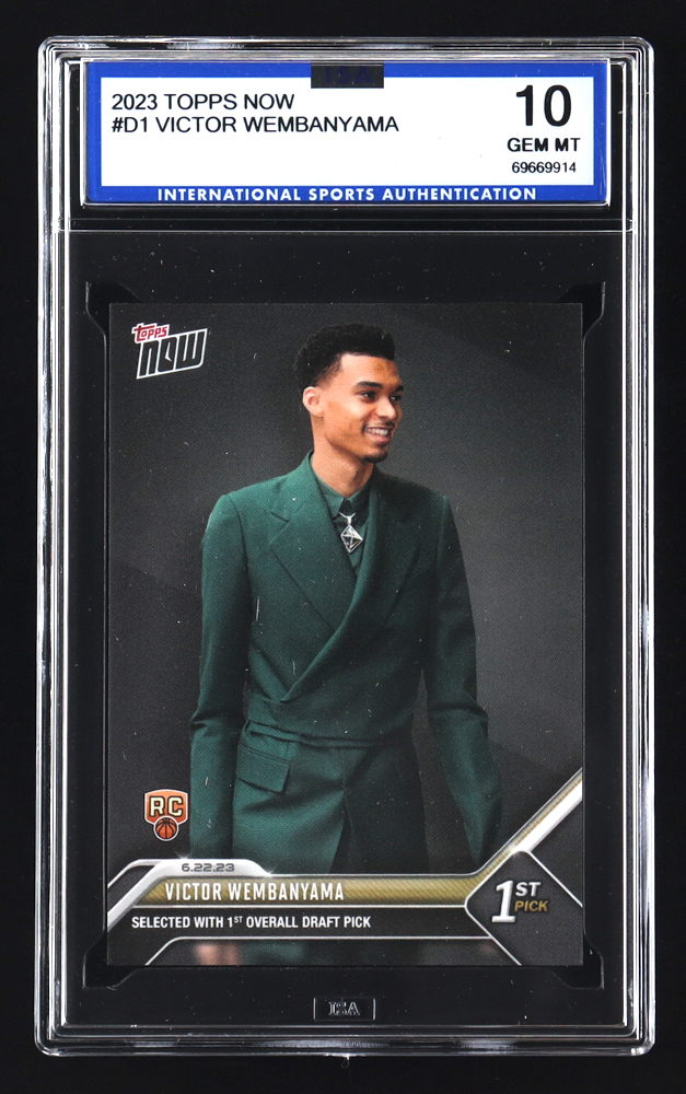 Victor Wembanyama 2023 Topps Now #D1 RC (ISA 10) at PristineAuction.com Victor Wembanyama 2023 Topps Now #D1 RC (ISA 10) at PristineAuction.com