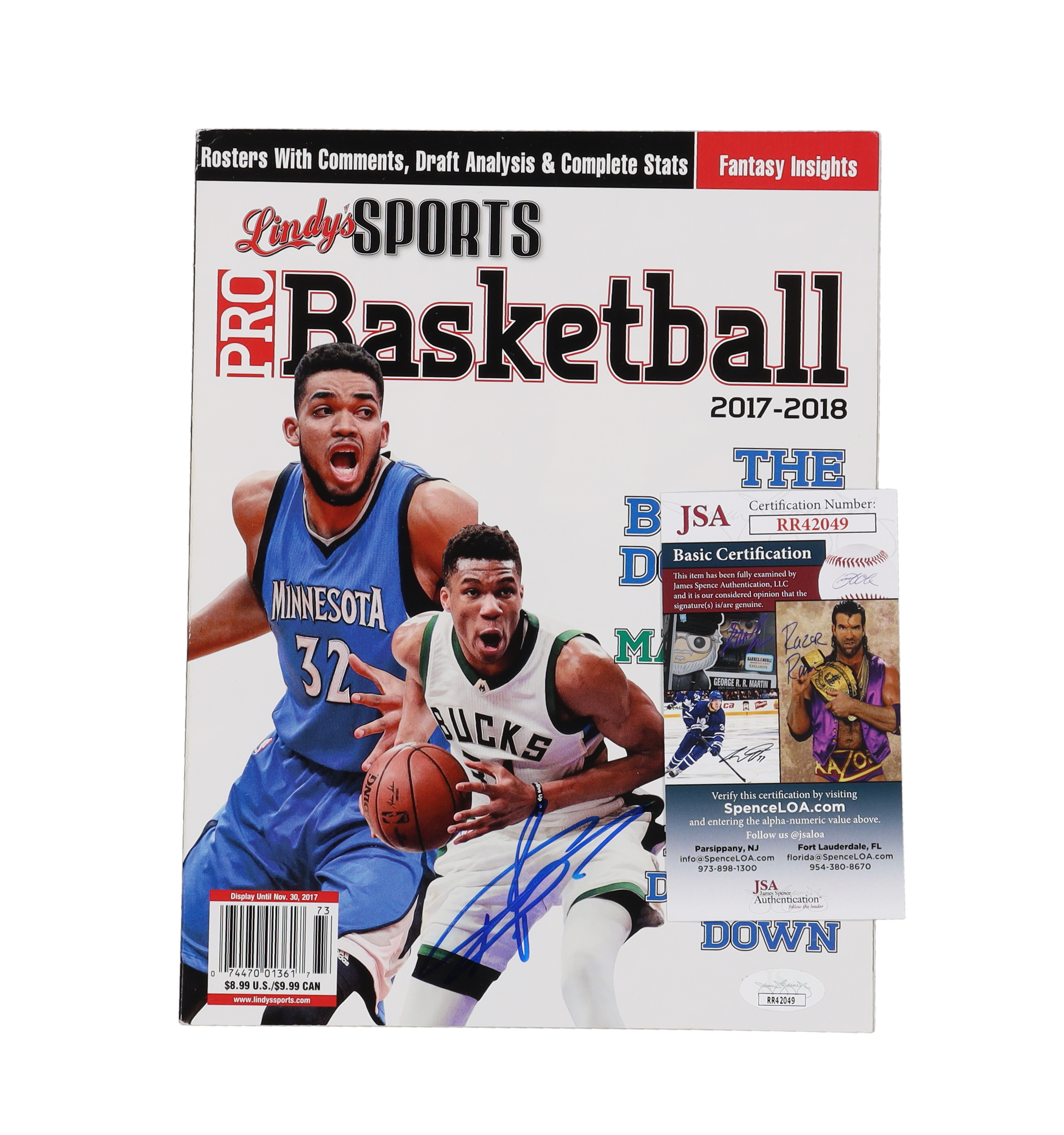 Giannis Antetokounmpo Signed 2017-2018 Lindy's Sports Magazine (JSA) at PristineAuction.com Giannis Antetokounmpo Signed 2017-2018 Lindy's Sports Magazine (JSA) at PristineAuction.com