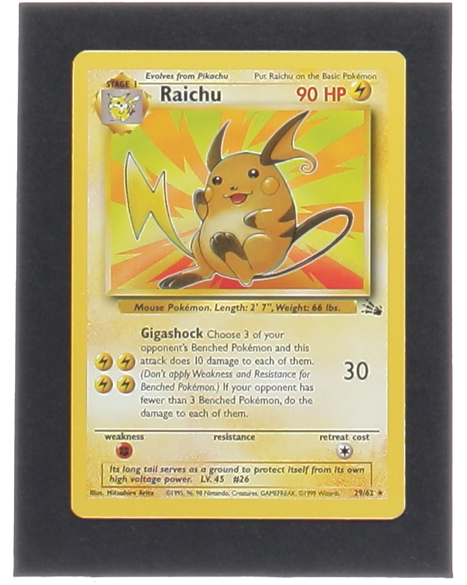 Raichu 1999 Pokemon Fossil Unlimited #29 at PristineAuction.com Raichu 1999 Pokemon Fossil Unlimited #29 at PristineAuction.com