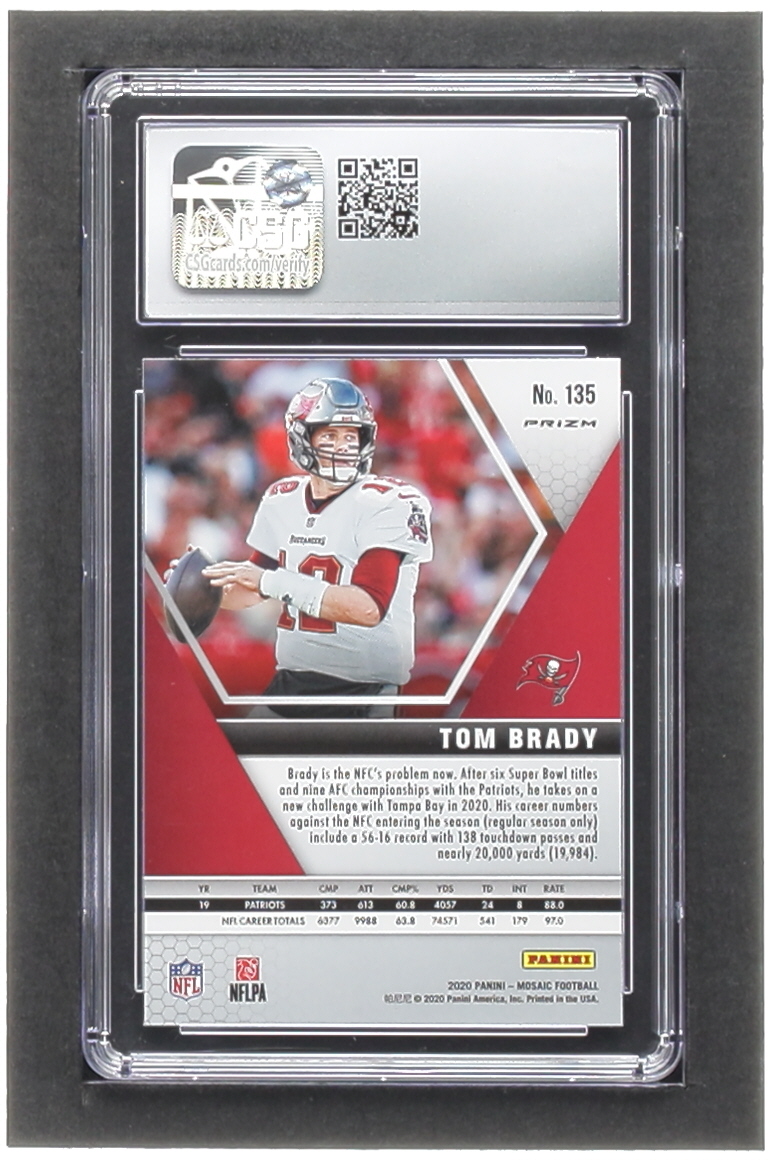 Tom Brady 2020 Panini Mosaic Mosaic Camo Pink #135 (CSG 10) at PristineAuction.com Tom Brady 2020 Panini Mosaic Mosaic Camo Pink #135 (CSG 10) at PristineAuction.com