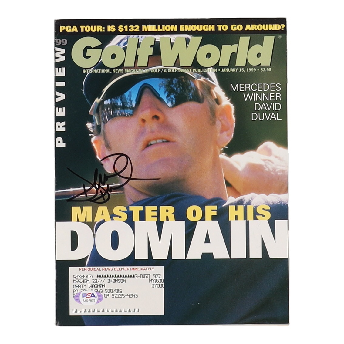 David Duvall Signed 1999 Golf World Magazine (PSA) at PristineAuction.com David Duvall Signed 1999 Golf World Magazine (PSA) at PristineAuction.com