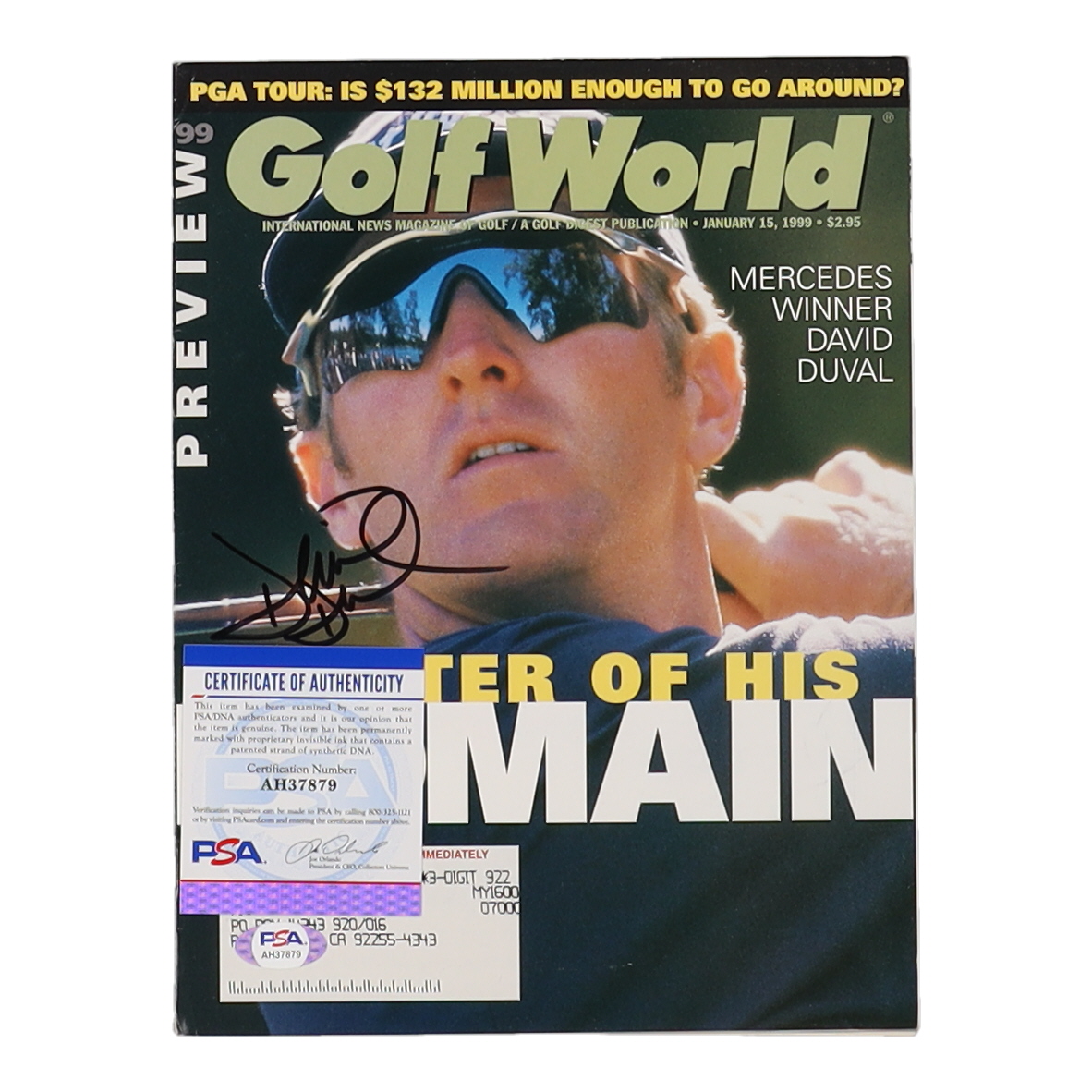 David Duvall Signed 1999 Golf World Magazine (PSA) at PristineAuction.com David Duvall Signed 1999 Golf World Magazine (PSA) at PristineAuction.com