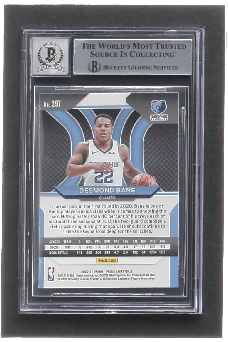 Desmond Bane Signed 2020-21 Panini Prizm #297 RC (BGS | Auto 10) at PristineAuction.com Desmond Bane Signed 2020-21 Panini Prizm #297 RC (BGS | Auto 10) at PristineAuction.com