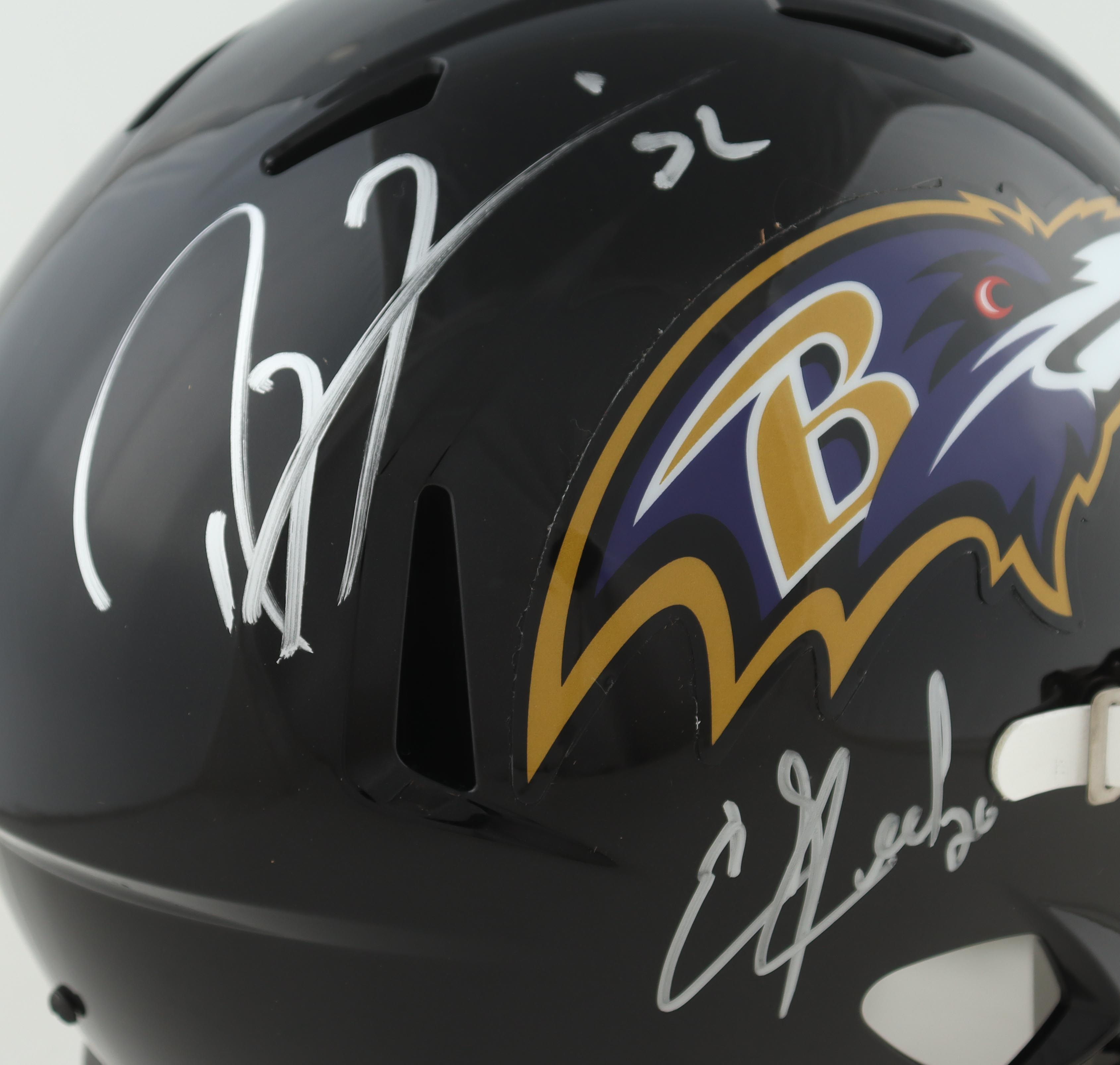 Ray Lewis & Ed Reed Signed Ravens Full-Size Speed Helmet (Beckett) at PristineAuction.com Ray Lewis & Ed Reed Signed Ravens Full-Size Speed Helmet (Beckett) at PristineAuction.com