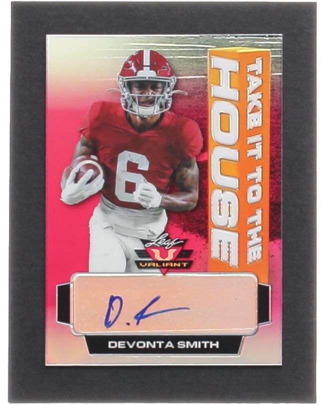 DeVonta Smith 2021 Leaf Valiant Take it to the House Pink #THDS2 #08/15 RC at PristineAuction.com DeVonta Smith 2021 Leaf Valiant Take it to the House Pink #THDS2 #08/15 RC at PristineAuction.com