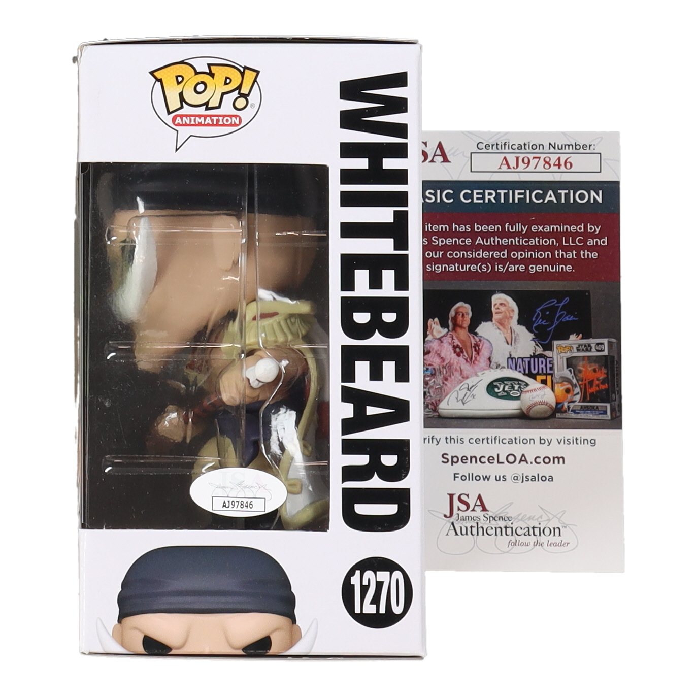 R. Bruce Elliott Signed "One Piece" #1270 Whitebeard Funko Pop! Vinyl Figure Inscribed "The One Piece is Real!" (JSA) at PristineAuction.com R. Bruce Elliott Signed "One Piece" #1270 Whitebeard Funko Pop! Vinyl Figure Inscribed "The One Piece is Real!" (JSA) at PristineAuction.com