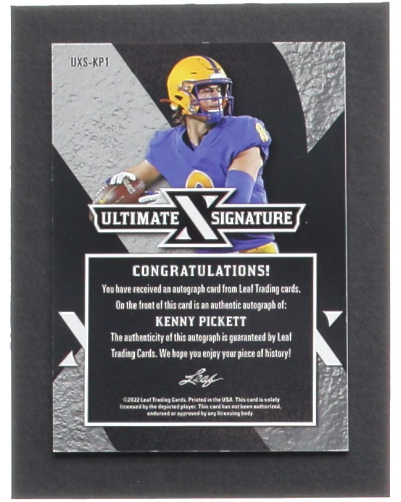 Kenny Pickett 2022 Leaf Ultimate Draft Ultimate X Signatures Gold 
