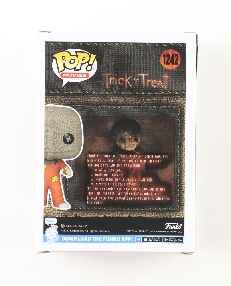 Quinn Lord Signed "Trick 'r Treat" #1242 Sam Funko Pop! Vinyl Figure Inscribed "Sam" (JSA) at PristineAuction.com Quinn Lord Signed "Trick 'r Treat" #1242 Sam Funko Pop! Vinyl Figure Inscribed "Sam" (JSA) at PristineAuction.com