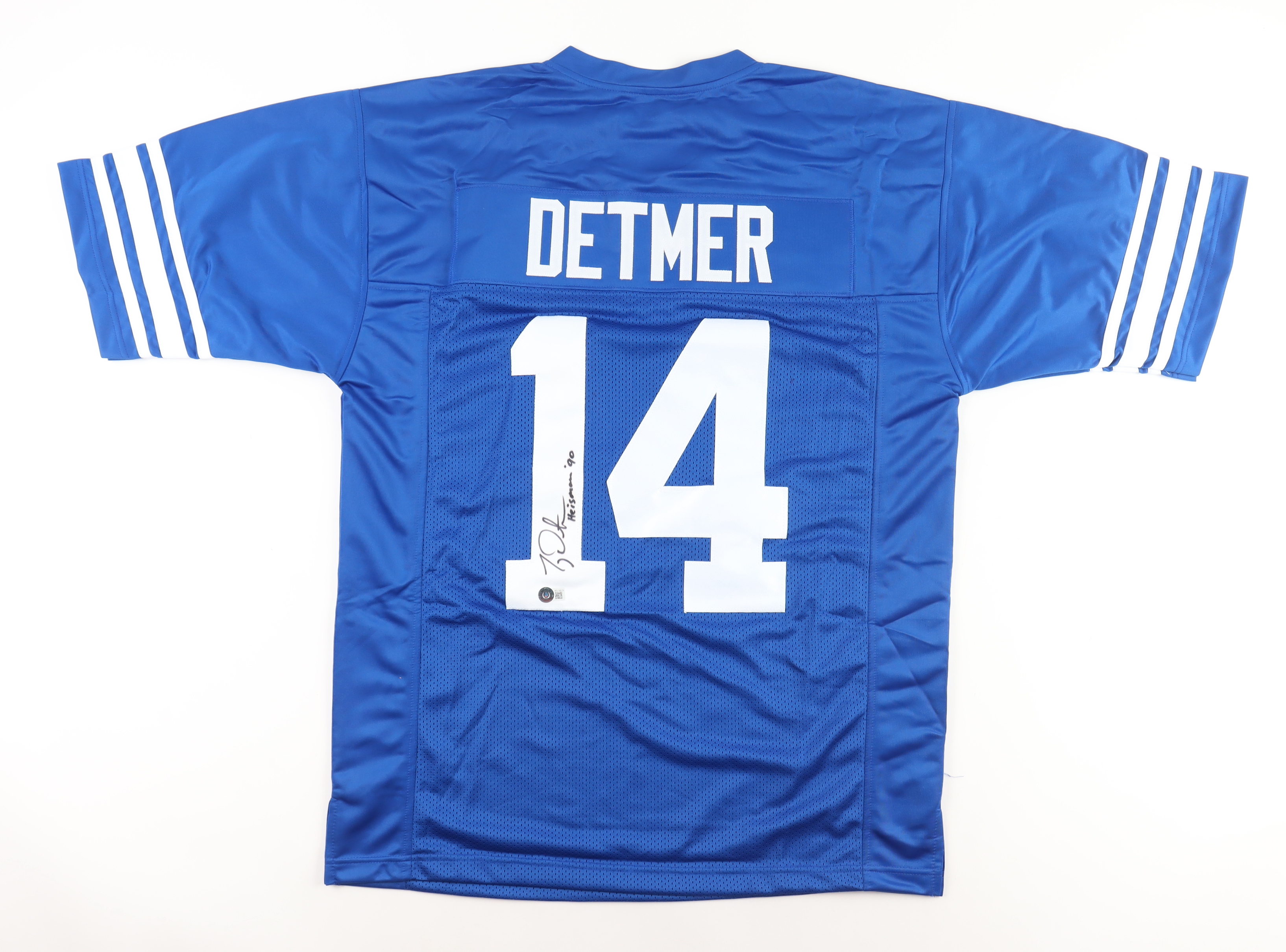 Ty Detmer Signed Jersey Inscribed "Heisman '90" (Beckett) at PristineAuction.com Ty Detmer Signed Jersey Inscribed "Heisman '90" (Beckett) at PristineAuction.com