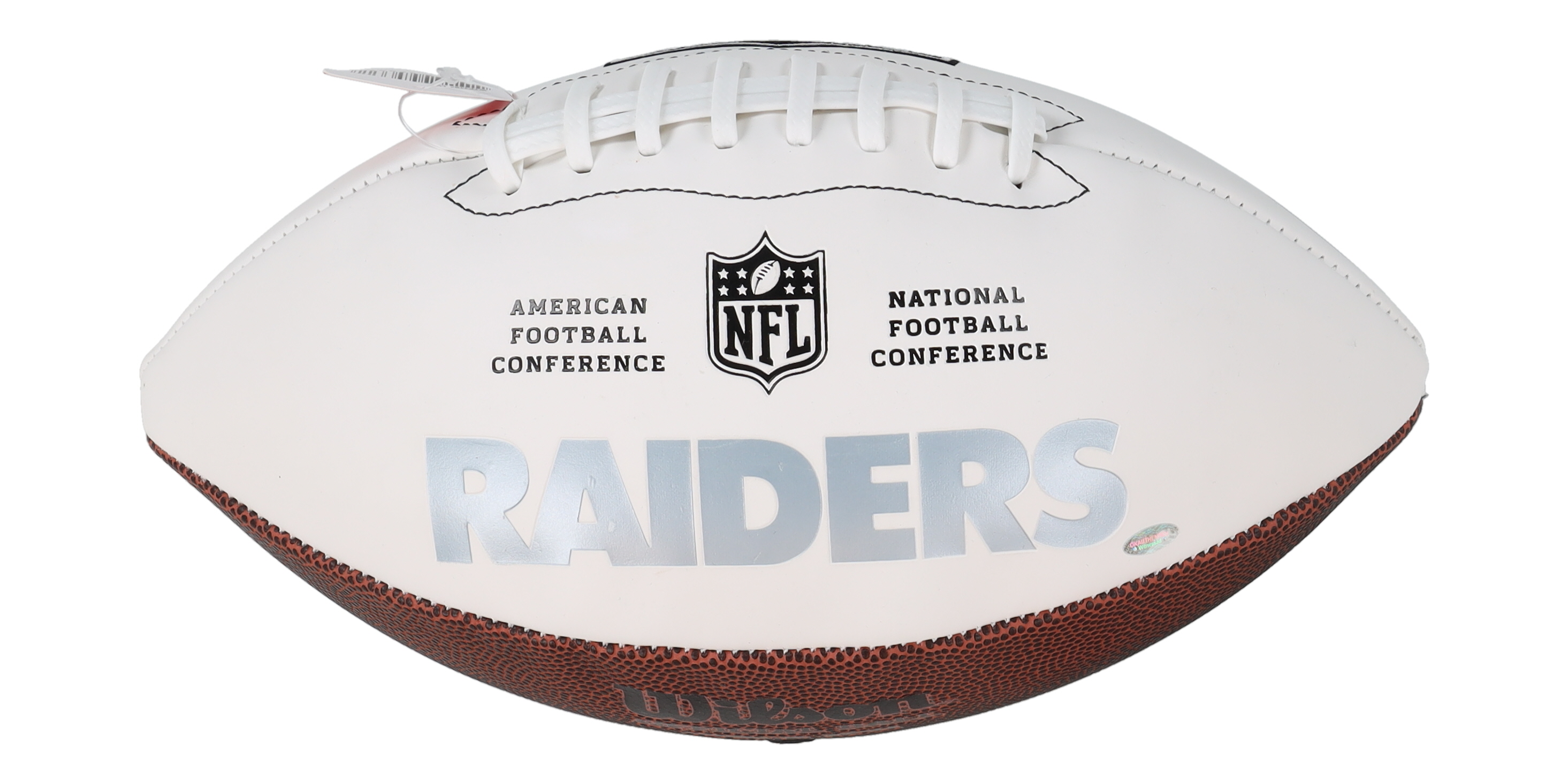 Maxx Crosby Signed Raiders Logo Football (OKAuthentics) at PristineAuction.com Maxx Crosby Signed Raiders Logo Football (OKAuthentics) at PristineAuction.com