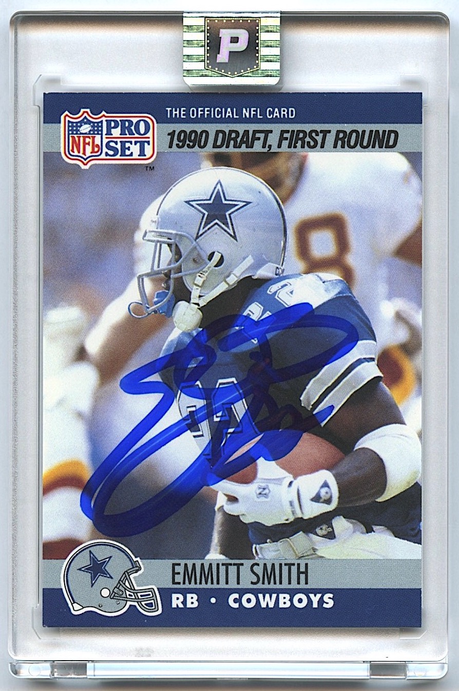 Emmitt Smith Signed 1990 Pro Set #685 RC (PA Encapsulated) at PristineAuction.com Emmitt Smith Signed 1990 Pro Set #685 RC (PA Encapsulated) at PristineAuction.com