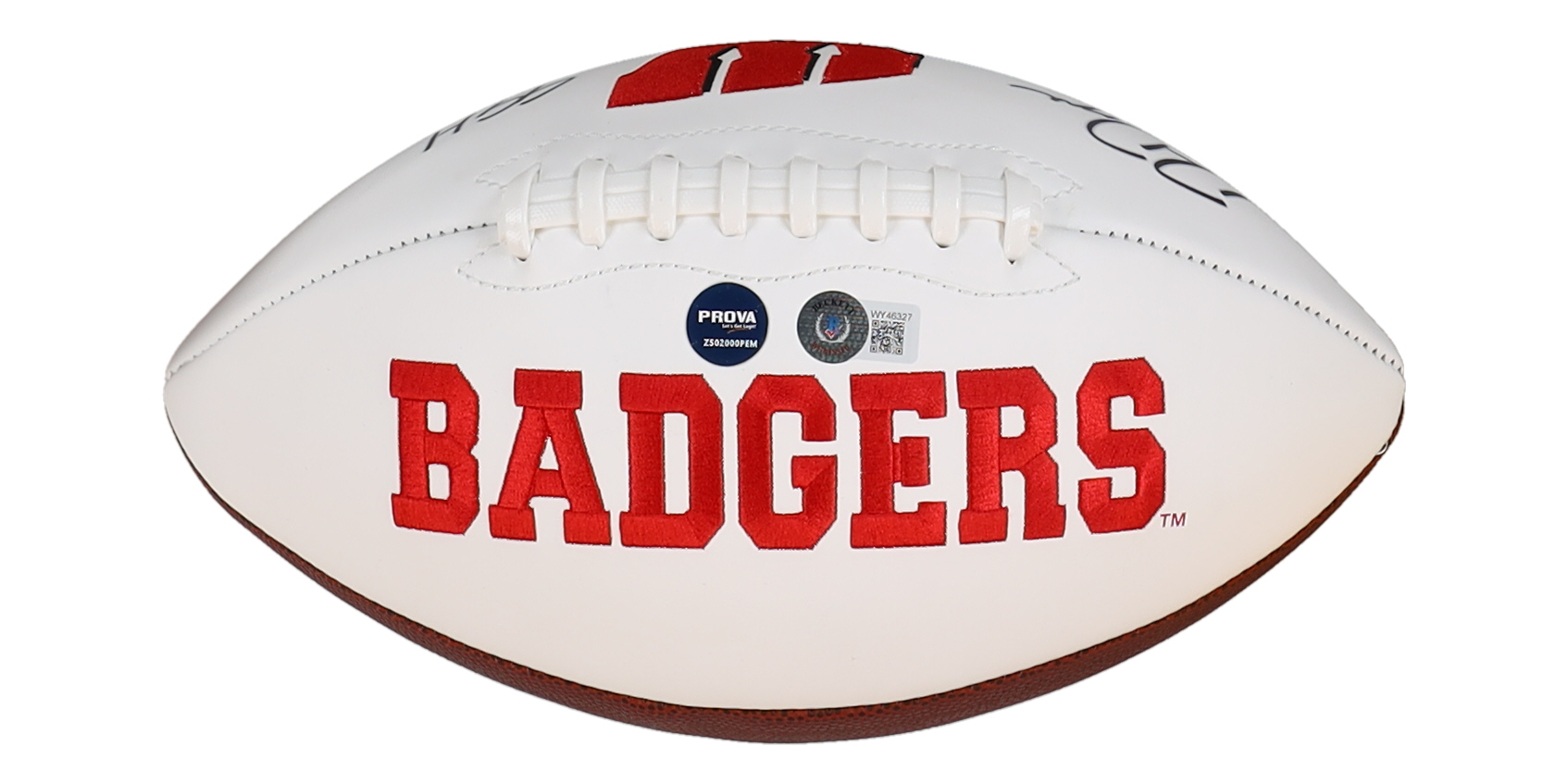 Ron Dayne Signed Wisconsin Badgers Logo Football Inscribed "99H" (Beckett & Prova) at PristineAuction.com Ron Dayne Signed Wisconsin Badgers Logo Football Inscribed "99H" (Beckett & Prova) at PristineAuction.com