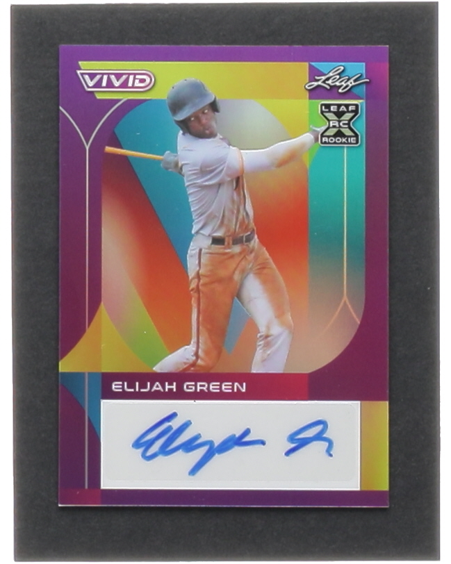 Elijah Green 2022 Leaf Vivid Purple #BAEG1 RC #5/5 at PristineAuction.com Elijah Green 2022 Leaf Vivid Purple #BAEG1 RC #5/5 at PristineAuction.com