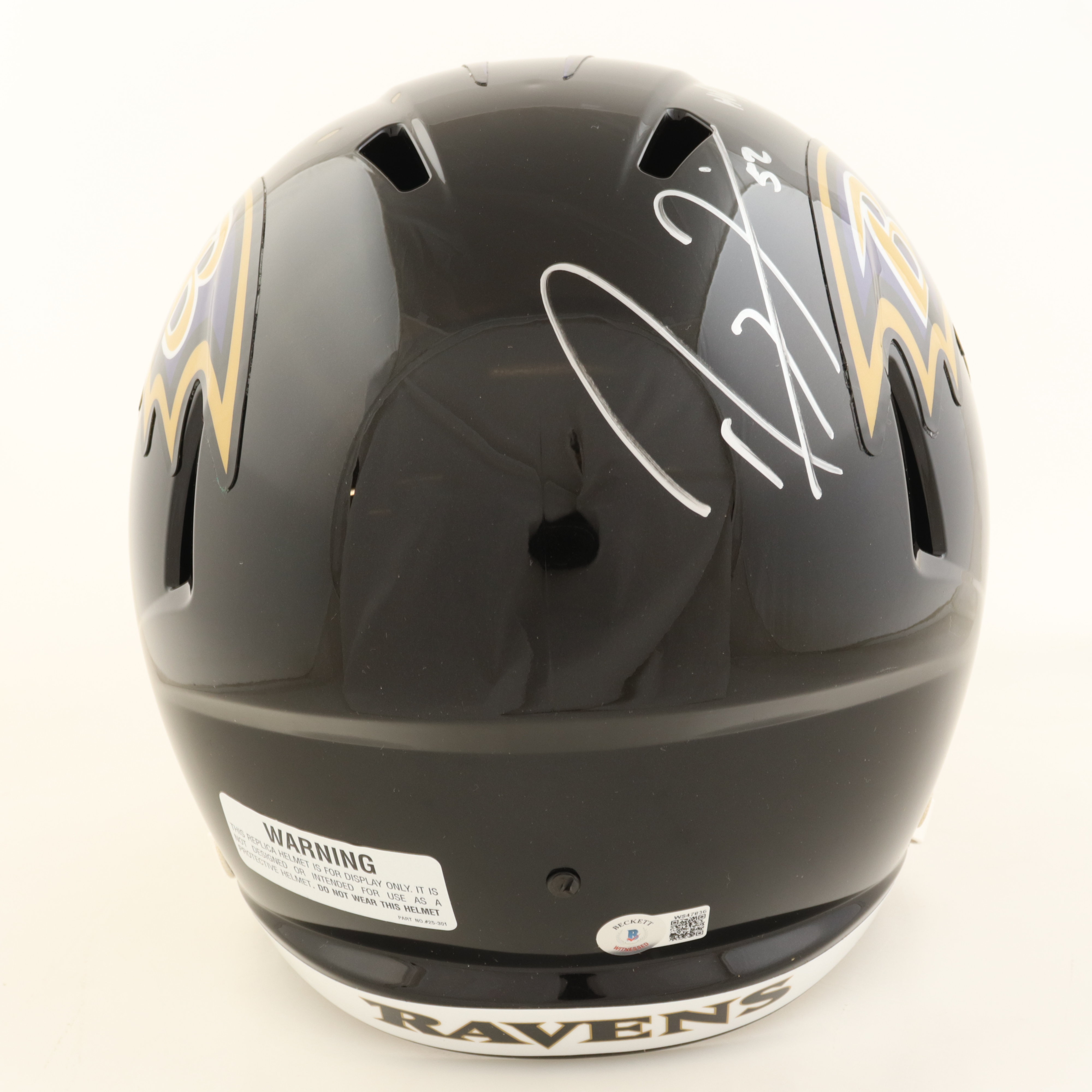 Ray Lewis Signed Ravens Full-Size Speed Helmet Inscribed "HOF 18" (Beckett) at PristineAuction.com Ray Lewis Signed Ravens Full-Size Speed Helmet Inscribed "HOF 18" (Beckett) at PristineAuction.com