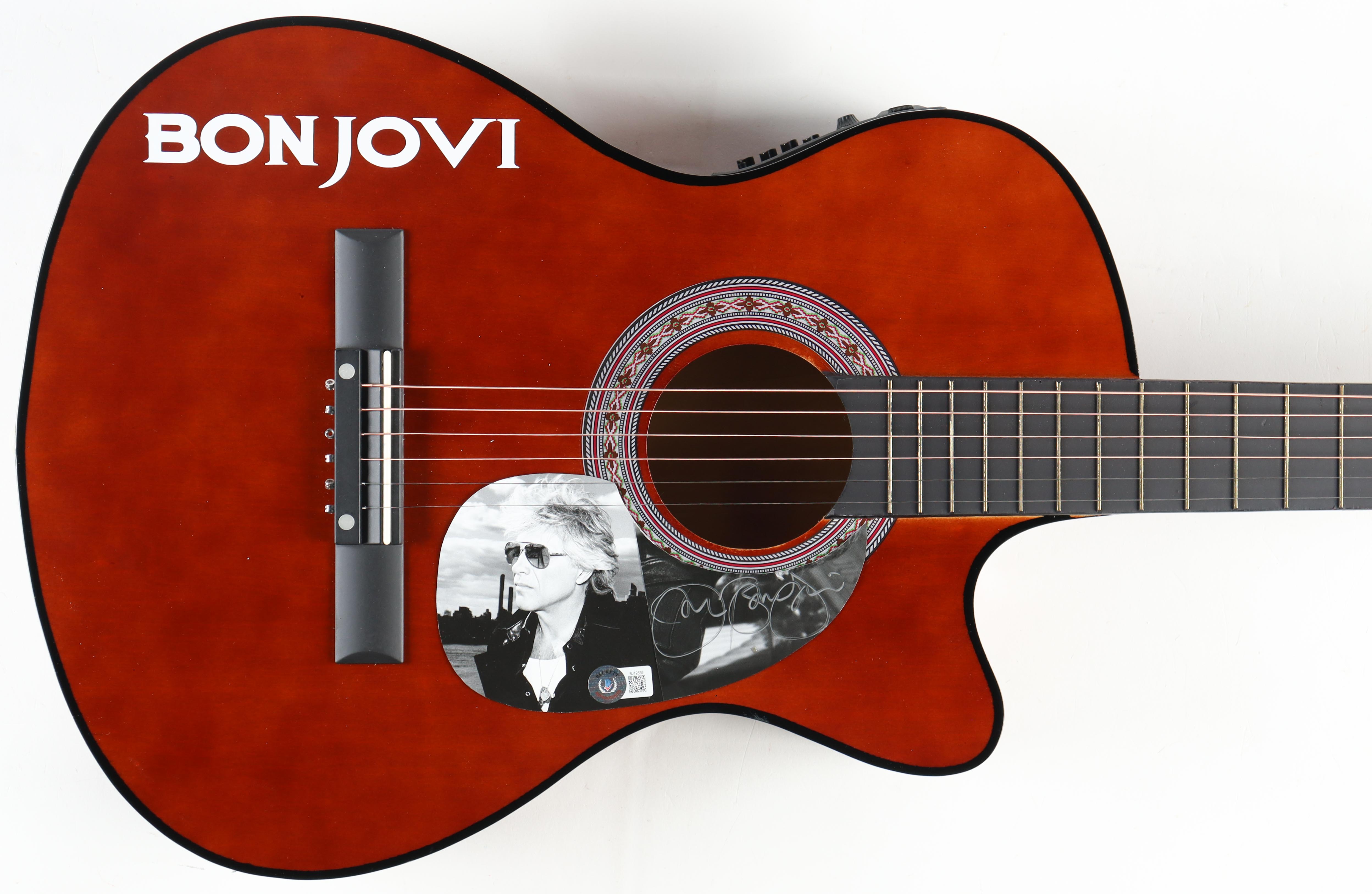 Jon Bon Jovi Signed 38" Acoustic Guitar (Beckett) at PristineAuction.com Jon Bon Jovi Signed 38" Acoustic Guitar (Beckett) at PristineAuction.com