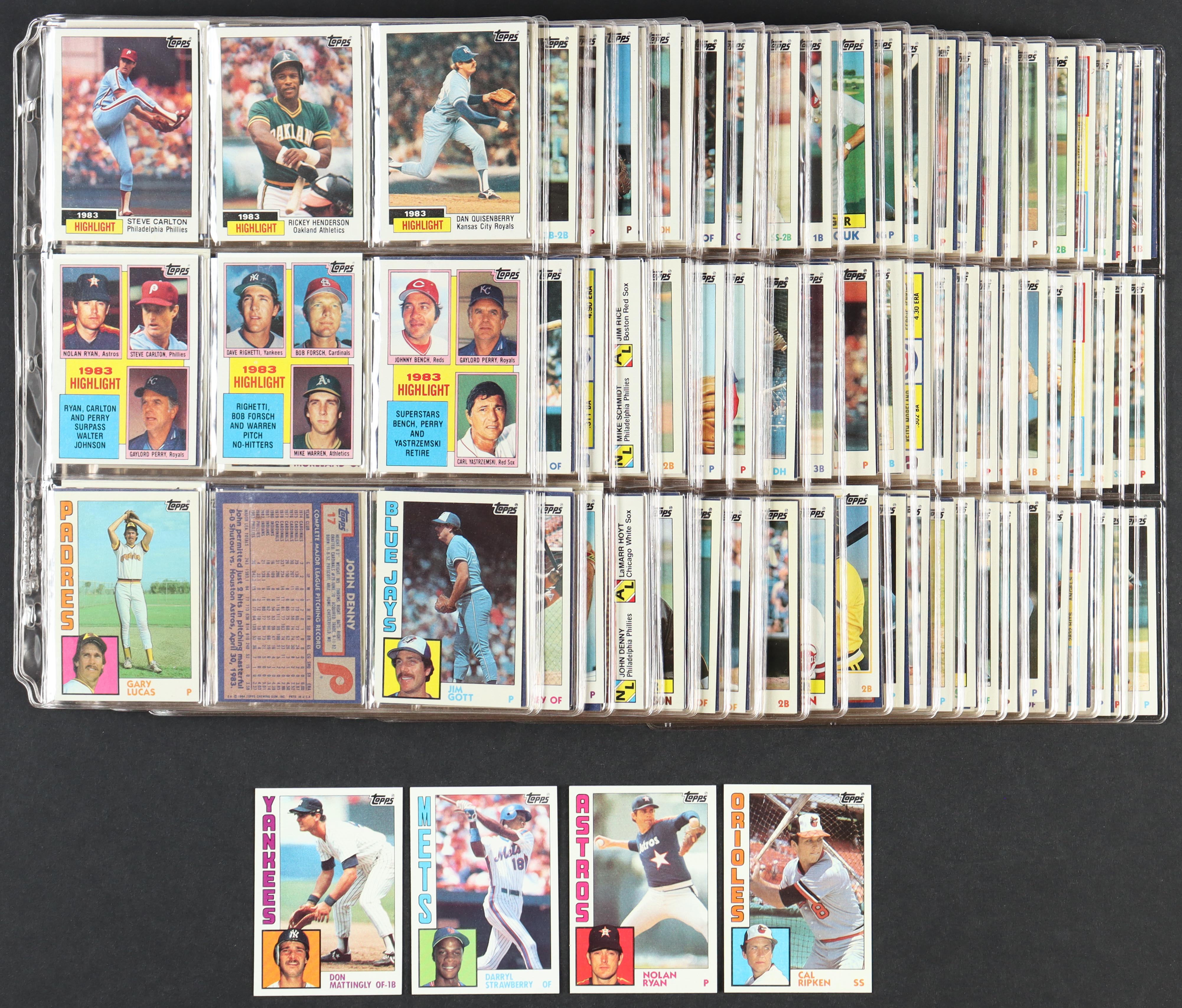 1984 Topps Baseball Factory Set of (792) Cards with Don Mattingly #8 RC, Cal Ripken Jr. #490, Darryl Strawberry #182 RC, Nolan Ryan #470 at PristineAuction.com 1984 Topps Baseball Factory Set of (792) Cards with Don Mattingly #8 RC, Cal Ripken Jr. #490, Darryl Strawberry #182 RC, Nolan Ryan #470 at PristineAuction.com