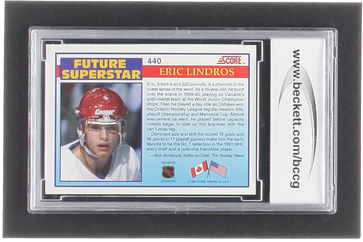 Eric Lindros 1990-91 Score #440 RC (BCCG 10) at PristineAuction.com Eric Lindros 1990-91 Score #440 RC (BCCG 10) at PristineAuction.com