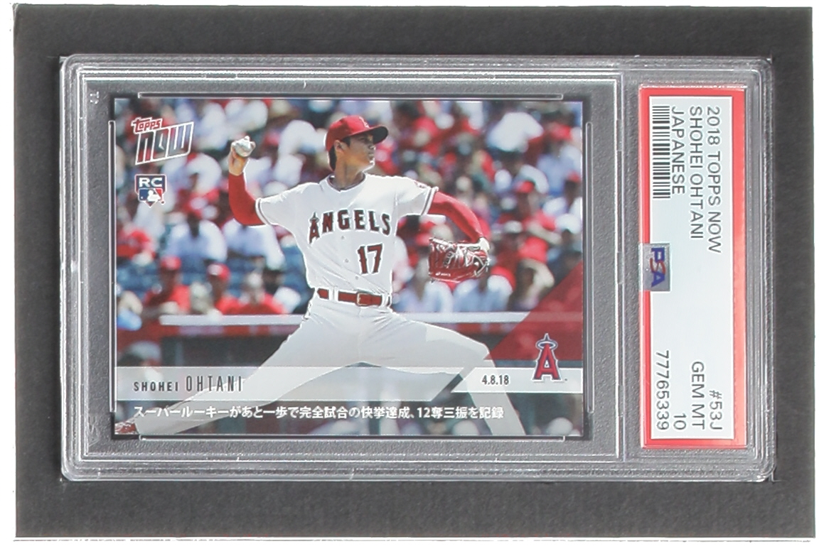 Shohei Ohtani 2018 Topps Now #53J RC / Japanese (PSA 10) at PristineAuction.com Shohei Ohtani 2018 Topps Now #53J RC / Japanese (PSA 10) at PristineAuction.com