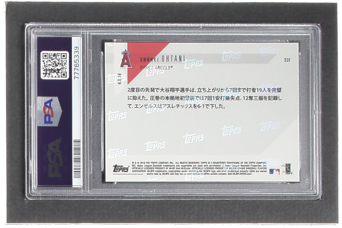 Shohei Ohtani 2018 Topps Now #53J RC / Japanese (PSA 10) at PristineAuction.com Shohei Ohtani 2018 Topps Now #53J RC / Japanese (PSA 10) at PristineAuction.com