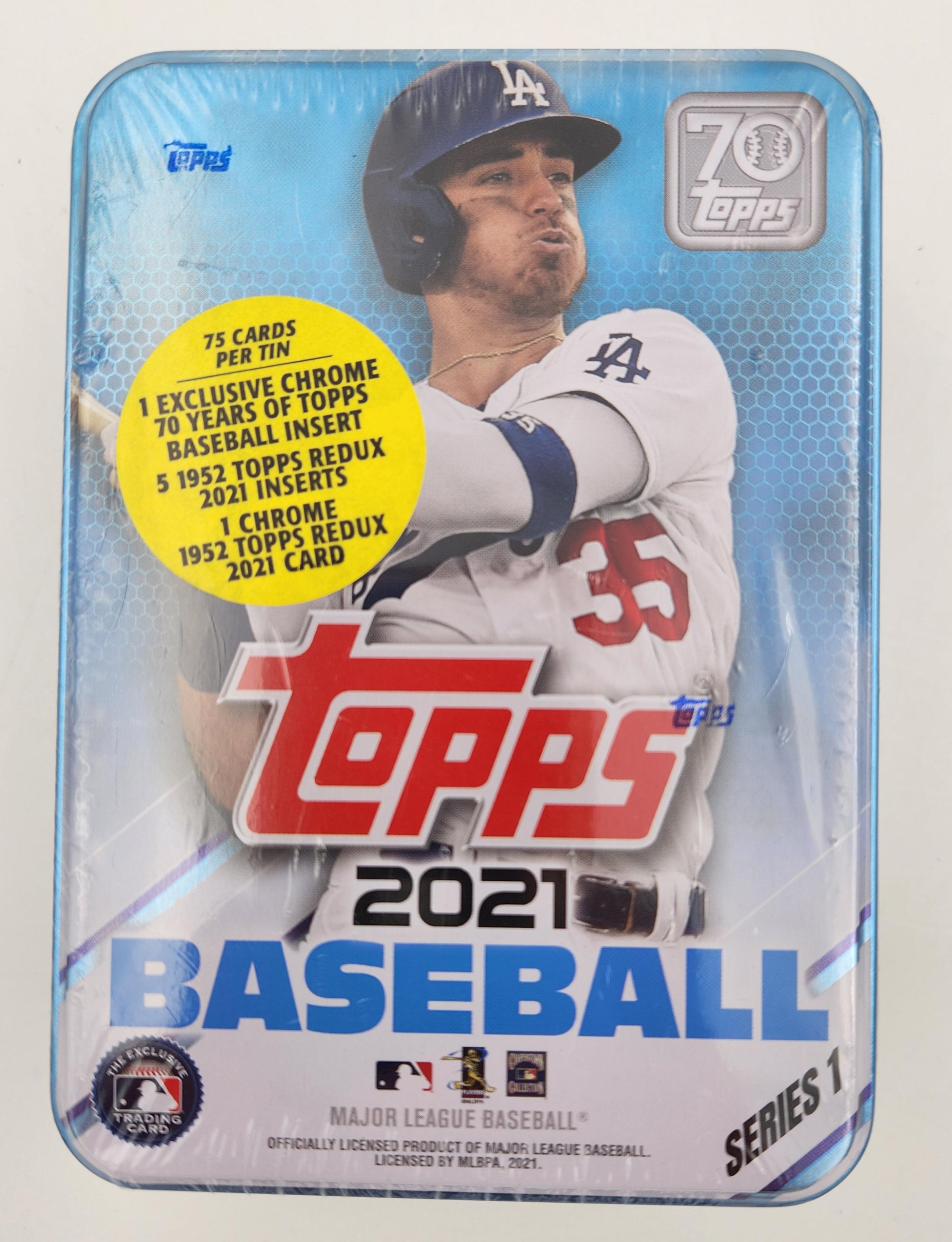 2021 Topps Series 1 Baseball Collectible Tin with (75) Cards at PristineAuction.com 2021 Topps Series 1 Baseball Collectible Tin with (75) Cards at PristineAuction.com