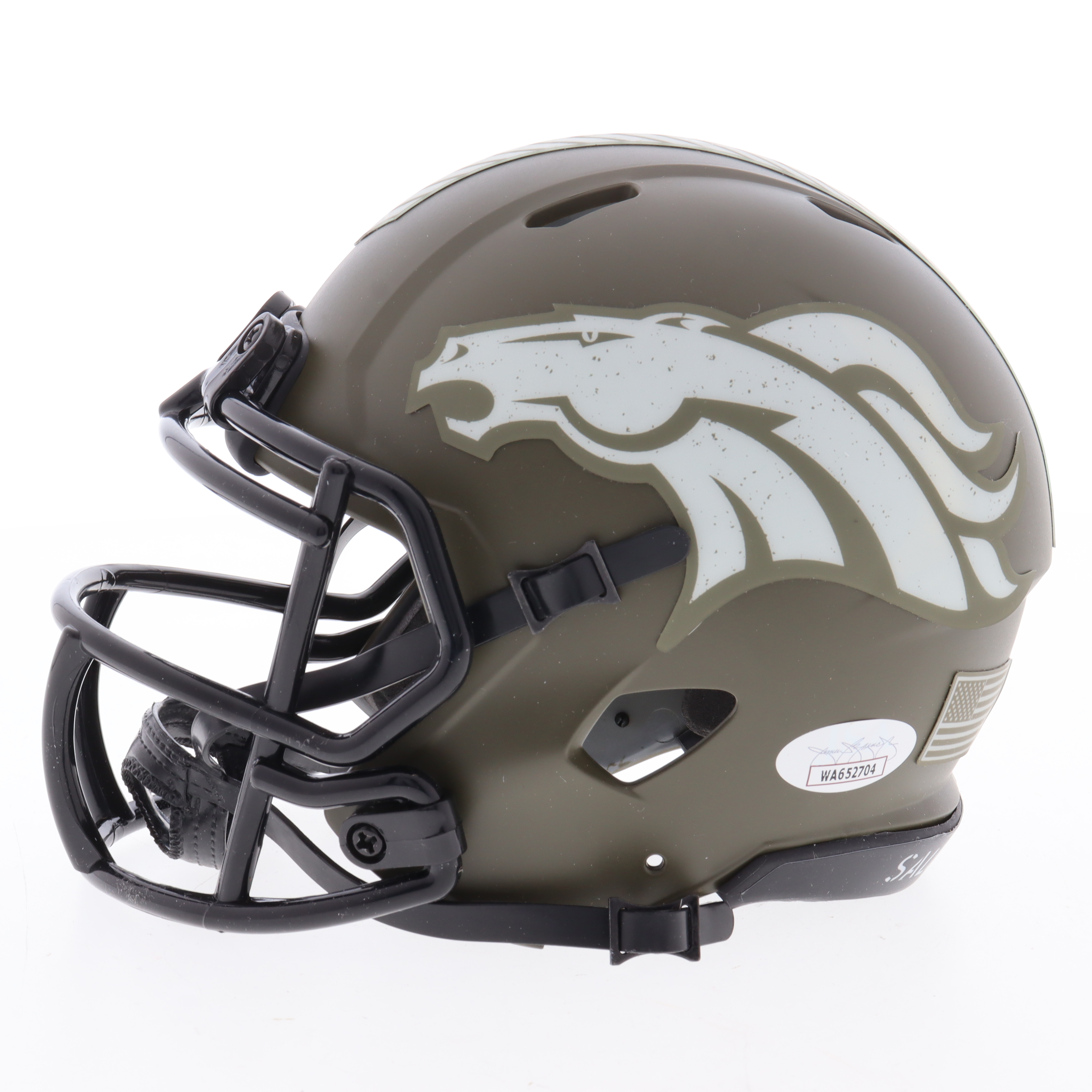 Karl Mecklenburg Signed Broncos Salute to Service Alternate Speed Mini Helmet (JSA) at PristineAuction.com Karl Mecklenburg Signed Broncos Salute to Service Alternate Speed Mini Helmet (JSA) at PristineAuction.com