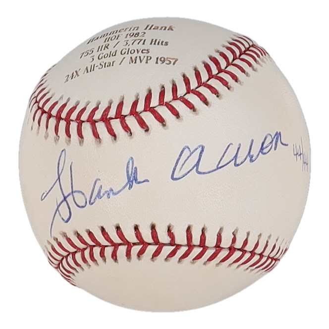 Hank Aaron Signed LE OML Commemorative Baseball (Mounted Memories) at PristineAuction.com Hank Aaron Signed LE OML Commemorative Baseball (Mounted Memories) at PristineAuction.com