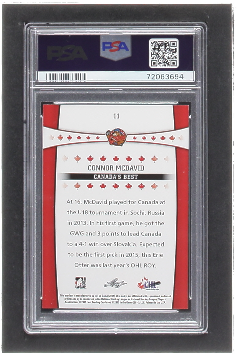 Connor McDavid 2014 ITG CHL Draft Canada's Best #11 RC (PSA 10) at PristineAuction.com Connor McDavid 2014 ITG CHL Draft Canada's Best #11 RC (PSA 10) at PristineAuction.com