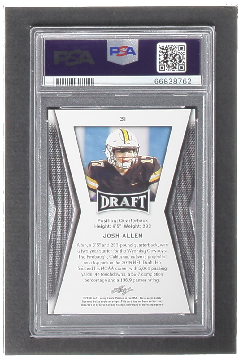 Josh Allen 2018 Leaf Draft #31 RC (PSA 10) at PristineAuction.com Josh Allen 2018 Leaf Draft #31 RC (PSA 10) at PristineAuction.com