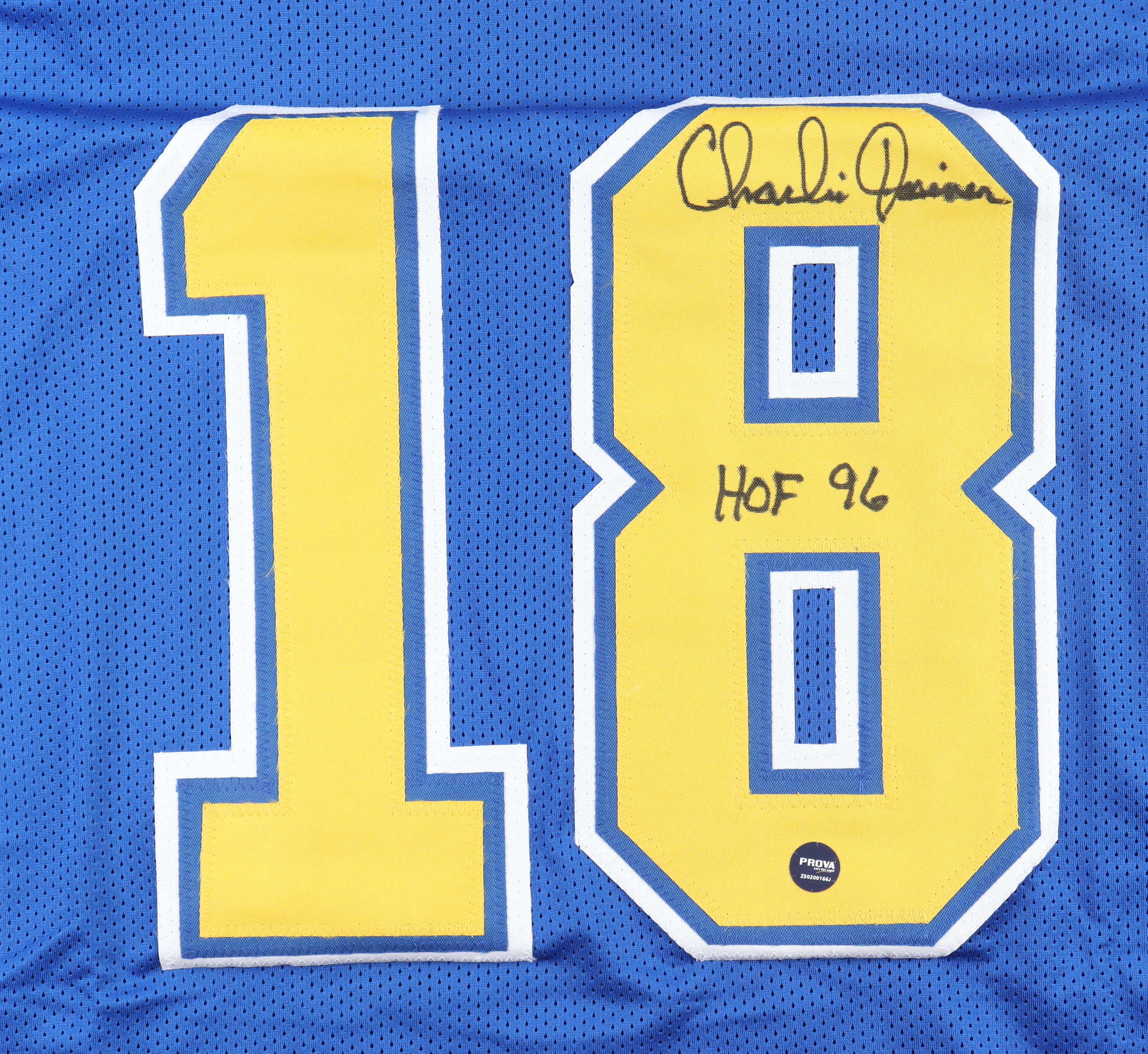 Charlie Joiner Signed Jersey Inscribed "HOF 96" (Prova) at PristineAuction.com Charlie Joiner Signed Jersey Inscribed "HOF 96" (Prova) at PristineAuction.com