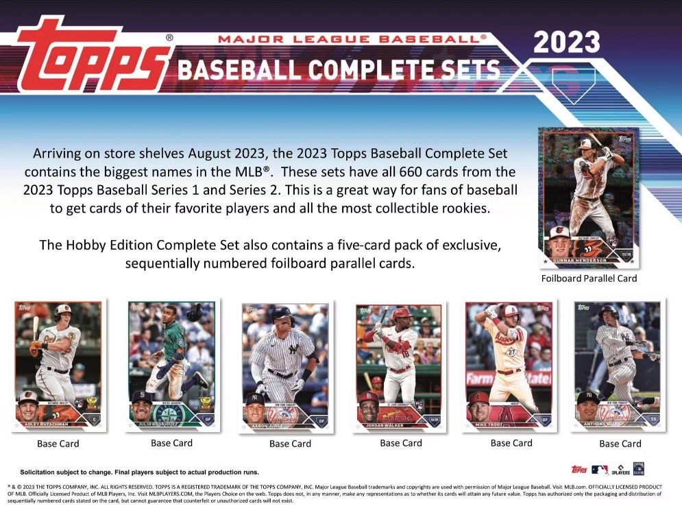 2023 Topps Factory Set Baseball (Hobby) at PristineAuction.com 2023 Topps Factory Set Baseball (Hobby) at PristineAuction.com