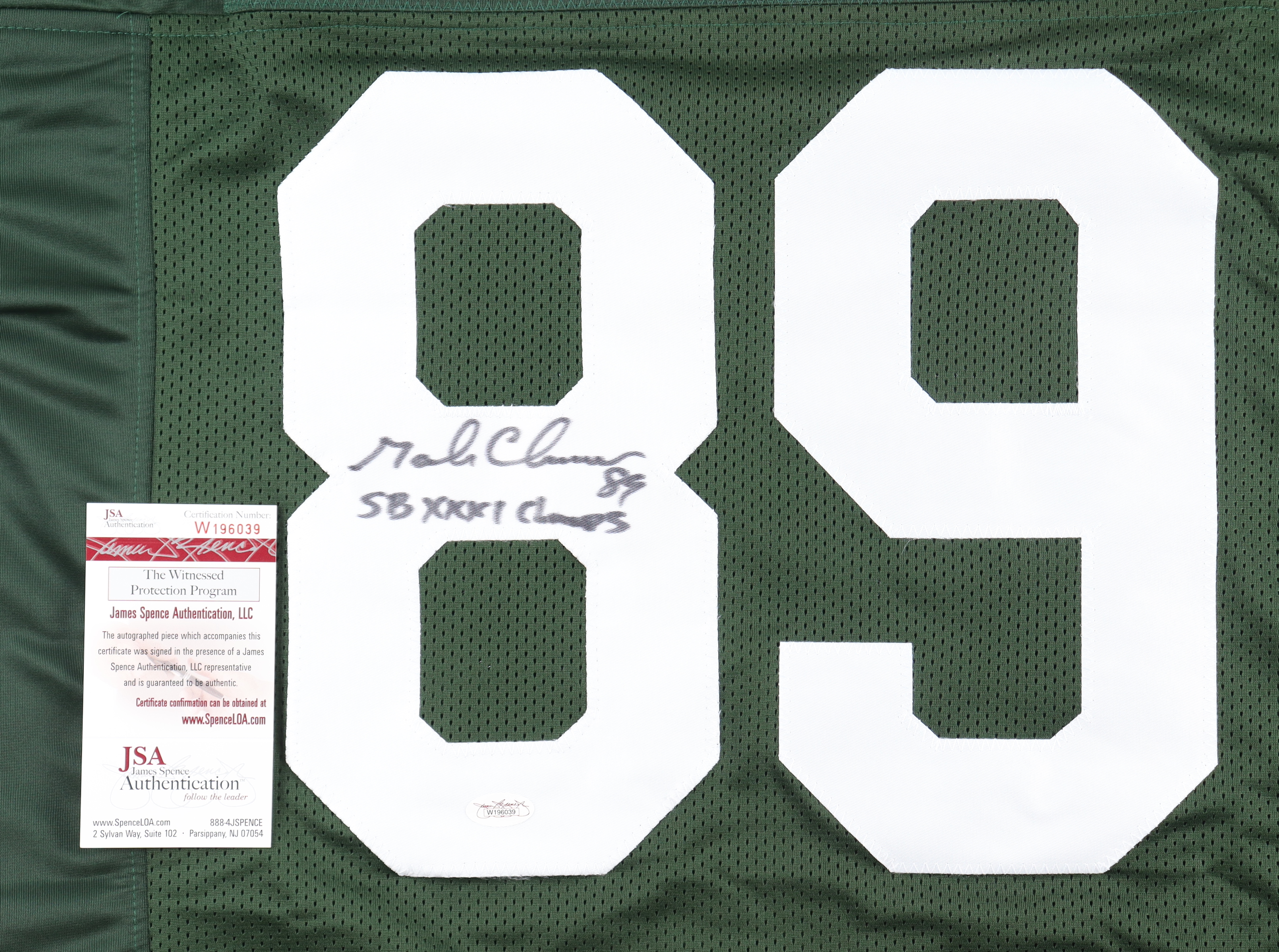 Mark Chmura Signed Jersey Inscribed "SB XXXI Champs" (JSA) at PristineAuction.com Mark Chmura Signed Jersey Inscribed "SB XXXI Champs" (JSA) at PristineAuction.com