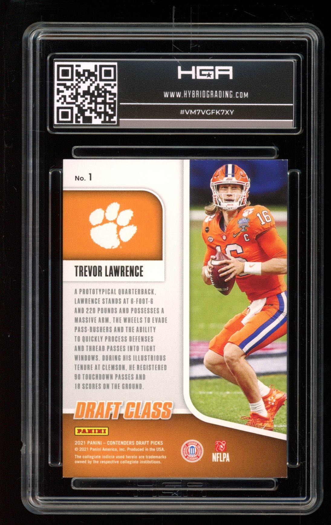Trevor Lawrence 2021 Panini Contenders Draft Picks Draft Class #1 (HGA 9) at PristineAuction.com Trevor Lawrence 2021 Panini Contenders Draft Picks Draft Class #1 (HGA 9) at PristineAuction.com
