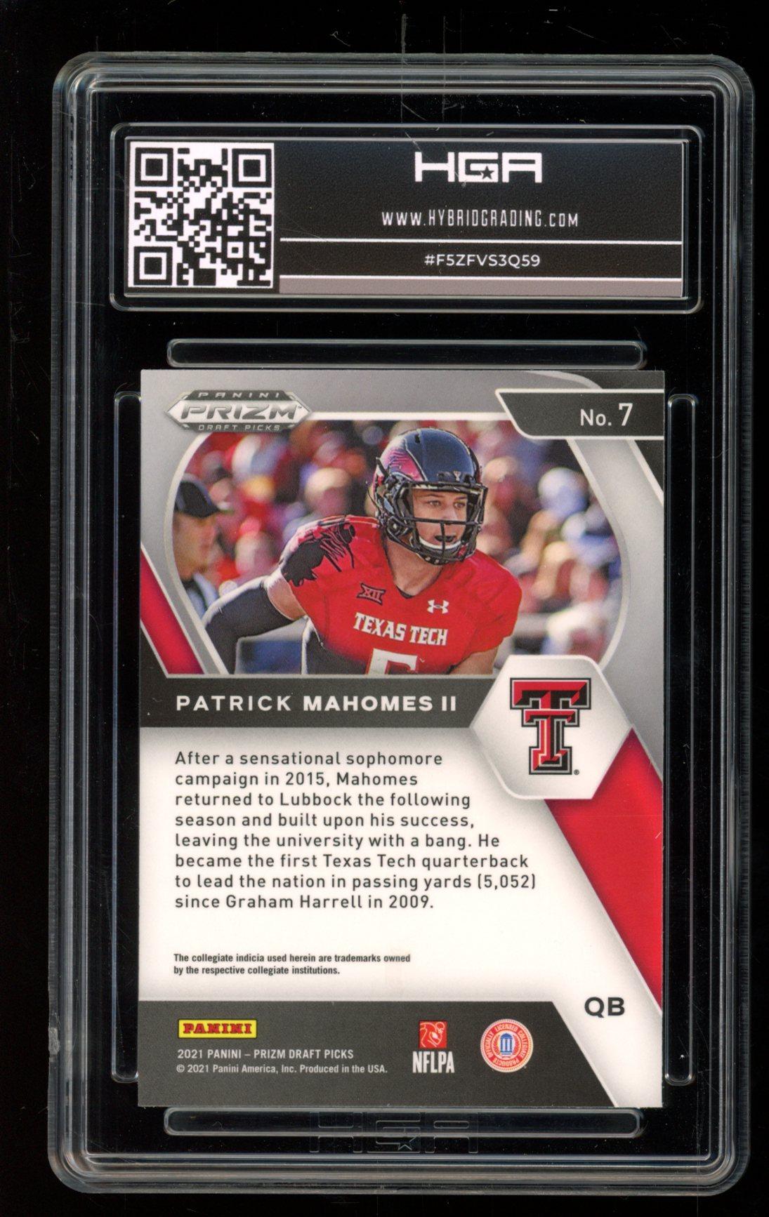 Patrick Mahomes II 2021 Panini Prizm Draft Picks #7 (HGA 9) at PristineAuction.com Patrick Mahomes II 2021 Panini Prizm Draft Picks #7 (HGA 9) at PristineAuction.com