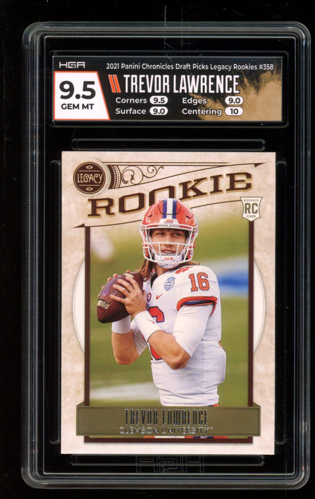 Trevor Lawrence 2021 Panini Chronicles Draft Picks Legacy Rookies #358 (9.5 HGA) at PristineAuction.com Trevor Lawrence 2021 Panini Chronicles Draft Picks Legacy Rookies #358 (9.5 HGA) at PristineAuction.com