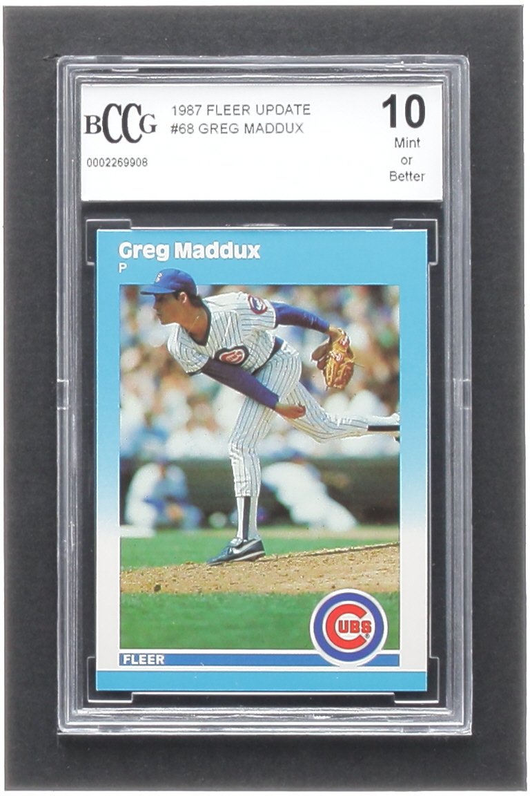 Greg Maddux 1987 Fleer Update #U68 XRC (BCCG 10) at PristineAuction.com Greg Maddux 1987 Fleer Update #U68 XRC (BCCG 10) at PristineAuction.com