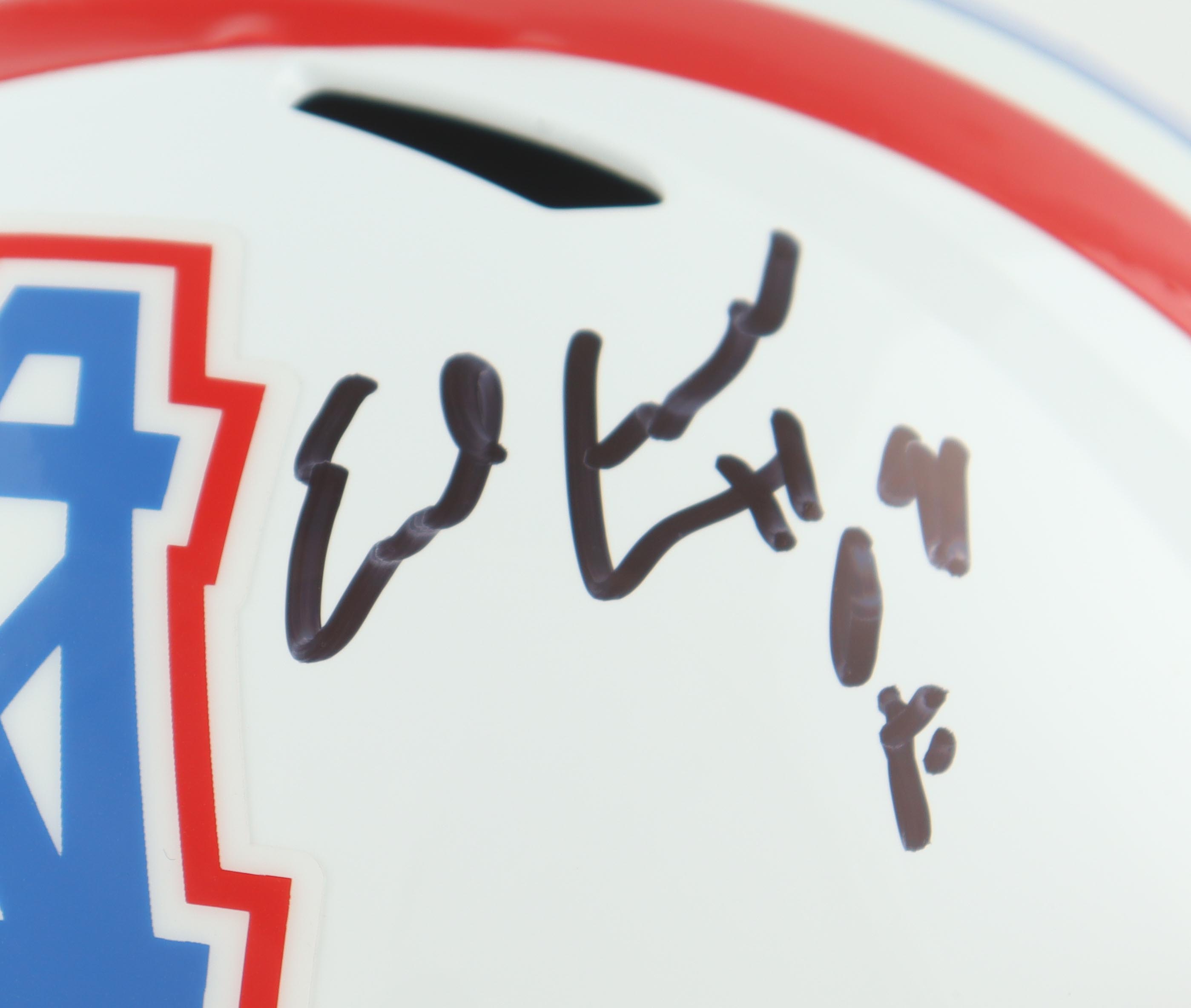 Earl Campbell Signed Oilers Full-Size Throwback Speed Helmet Inscribed "HOF 91" (Beckett) at PristineAuction.com Earl Campbell Signed Oilers Full-Size Throwback Speed Helmet Inscribed "HOF 91" (Beckett) at PristineAuction.com