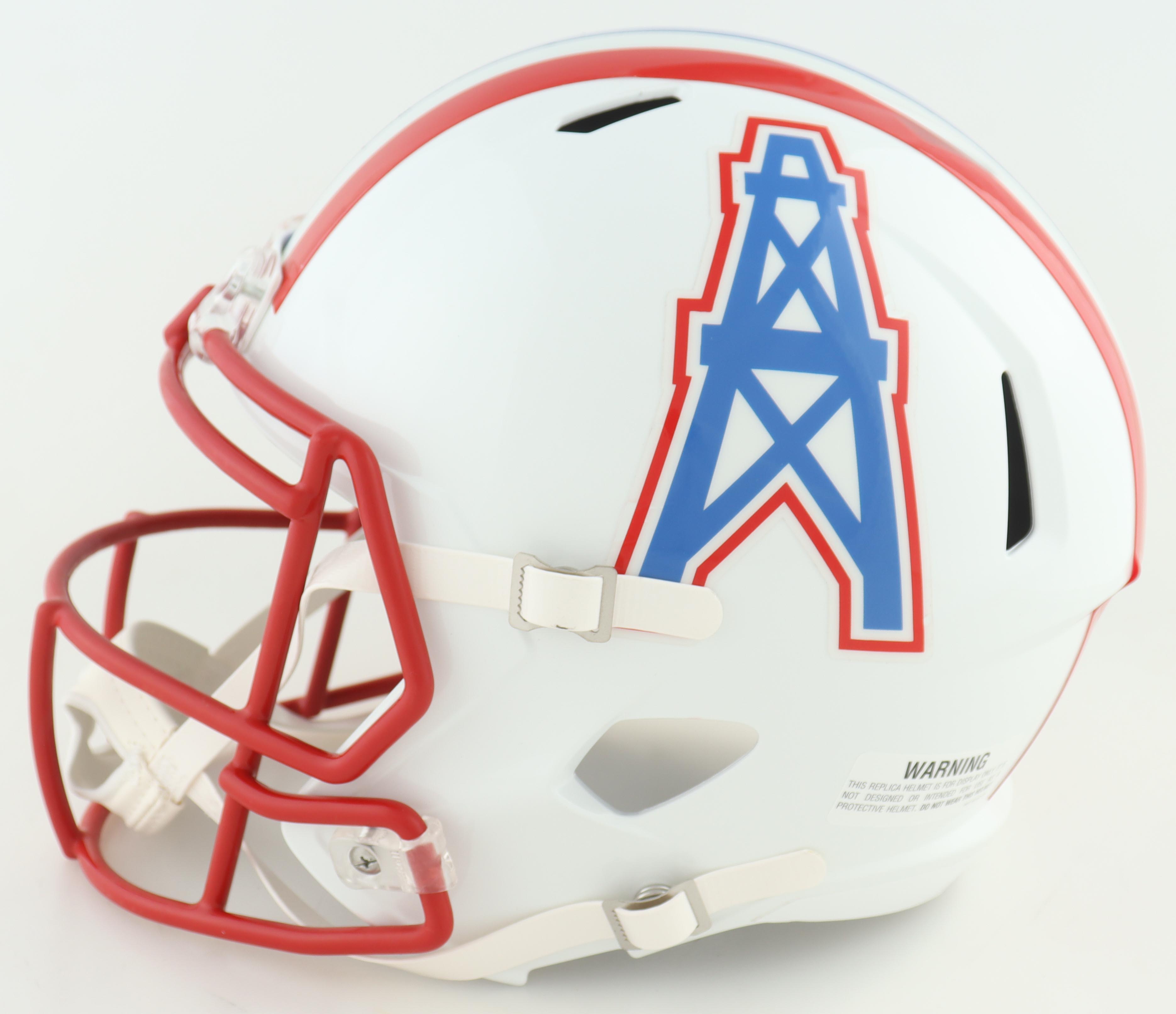 Earl Campbell Signed Oilers Full-Size Throwback Speed Helmet Inscribed "HOF 91" (Beckett) at PristineAuction.com Earl Campbell Signed Oilers Full-Size Throwback Speed Helmet Inscribed "HOF 91" (Beckett) at PristineAuction.com