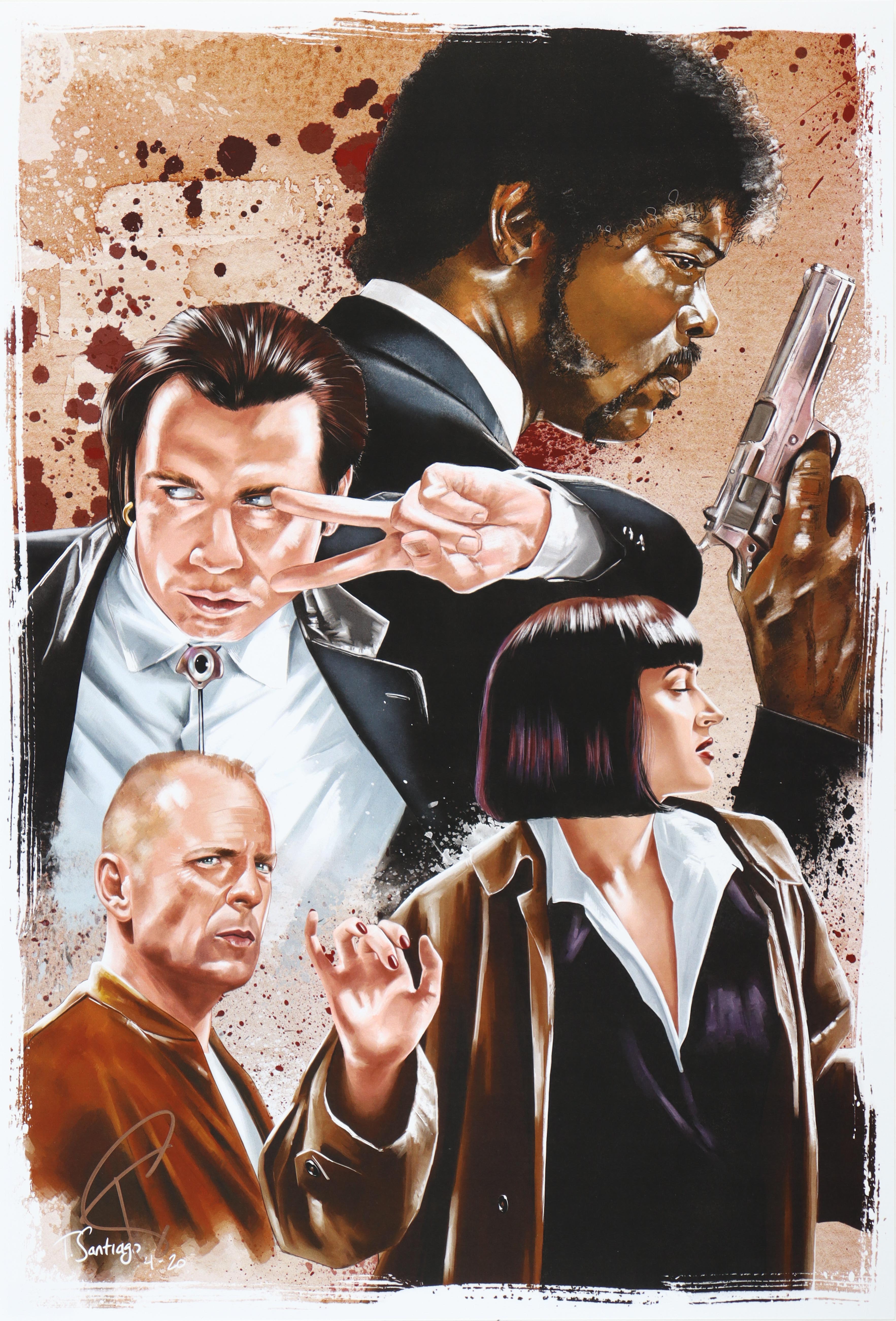 "Pulp Fiction" 13x19 Lithograph by Tony Santiago (PA) at PristineAuction.com "Pulp Fiction" 13x19 Lithograph by Tony Santiago (PA) at PristineAuction.com