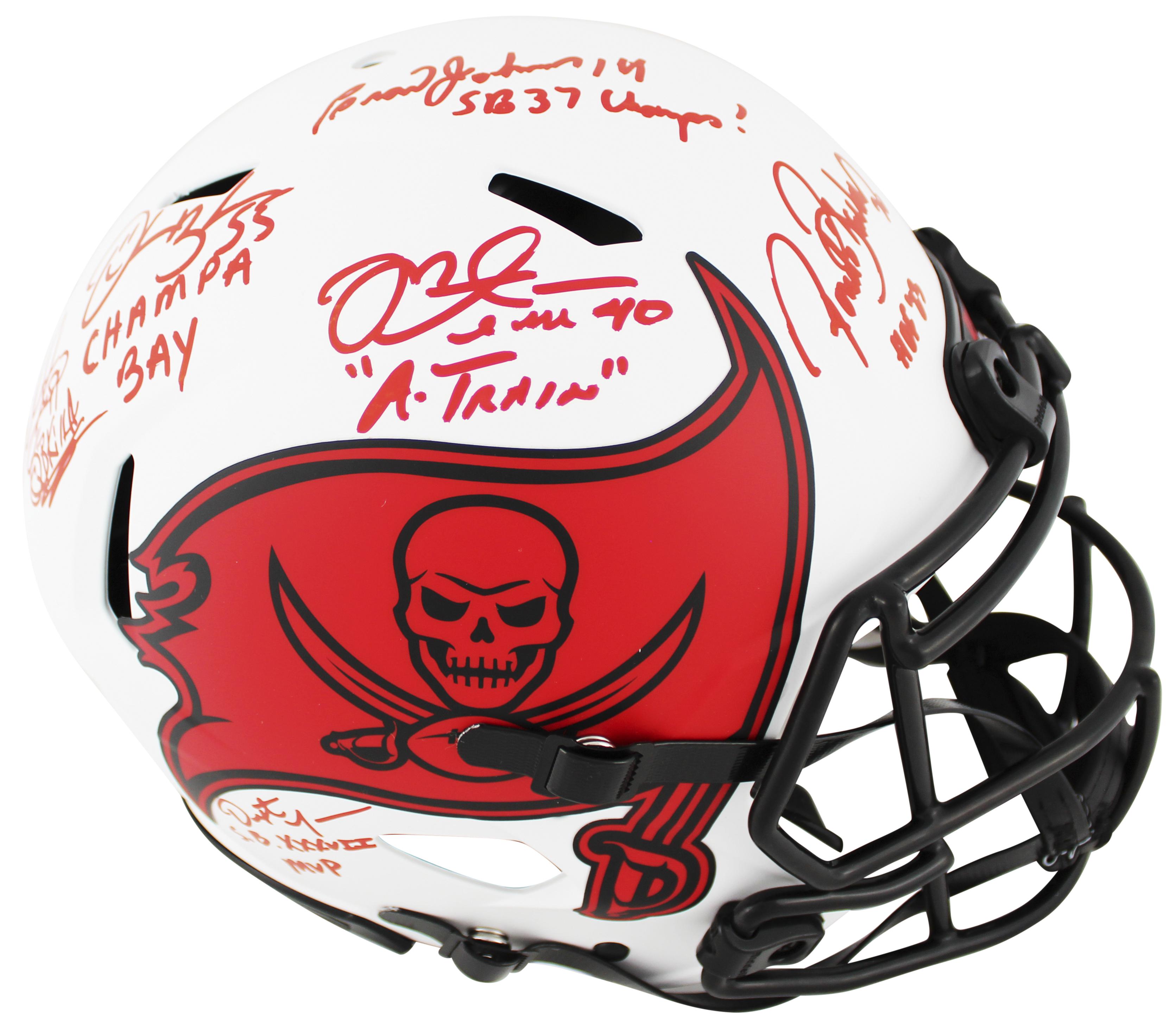 Tampa Bay Buccaneers Greats Signed Full-Size Authentic On-Field Lunar Eclipse Alternate Speed Helmet with (6) Signautures Including Warren Sapp, Derrick Brooks, Ronde Barber (Beckett) at PristineAuction.com Tampa Bay Buccaneers Greats Signed Full-Size Authentic On-Field Lunar Eclipse Alternate Speed Helmet with (6) Signautures Including Warren Sapp, Derrick Brooks, Ronde Barber (Beckett) at PristineAuction.com