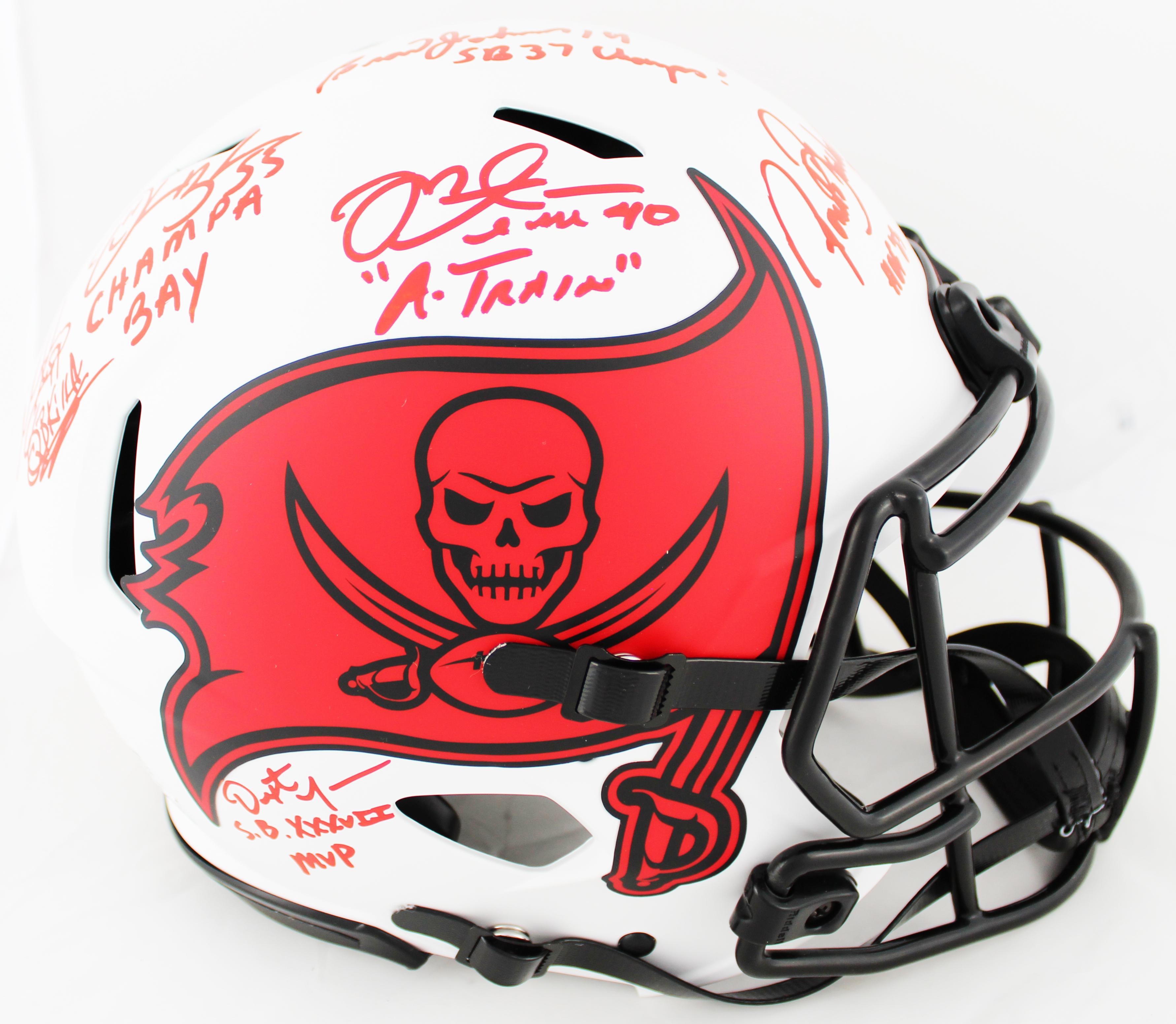 Tampa Bay Buccaneers Greats Signed Full-Size Authentic On-Field Lunar Eclipse Alternate Speed Helmet with (6) Signautures Including Warren Sapp, Derrick Brooks, Ronde Barber (Beckett) at PristineAuction.com Tampa Bay Buccaneers Greats Signed Full-Size Authentic On-Field Lunar Eclipse Alternate Speed Helmet with (6) Signautures Including Warren Sapp, Derrick Brooks, Ronde Barber (Beckett) at PristineAuction.com