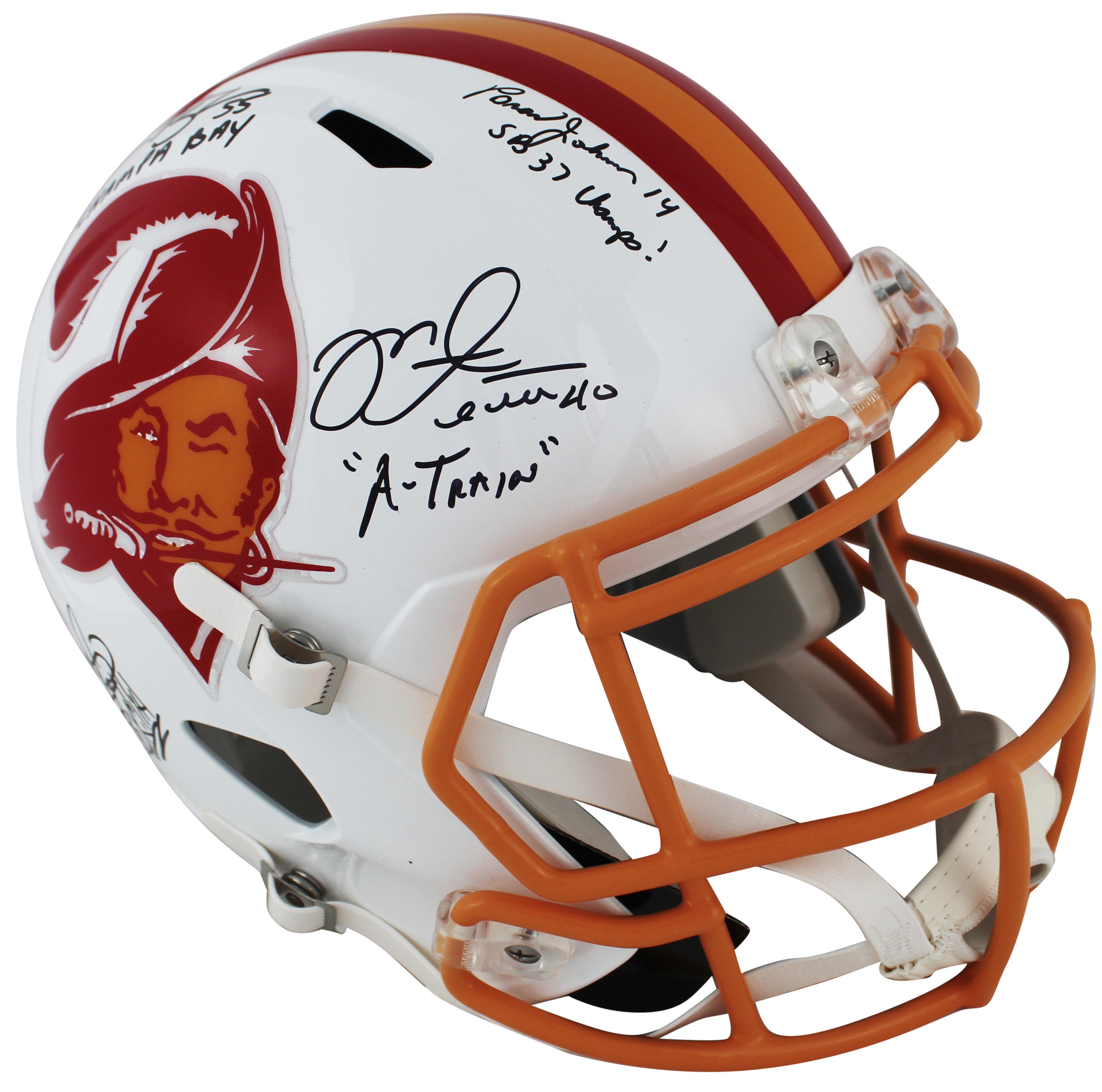 Tampa Bay Buccaneers Greats Signed Full-Size Speed Helmet with (6) Signautures Including Warren Sapp, Derrick Brooks, Ronde Barber (Beckett) at PristineAuction.com Tampa Bay Buccaneers Greats Signed Full-Size Speed Helmet with (6) Signautures Including Warren Sapp, Derrick Brooks, Ronde Barber (Beckett) at PristineAuction.com