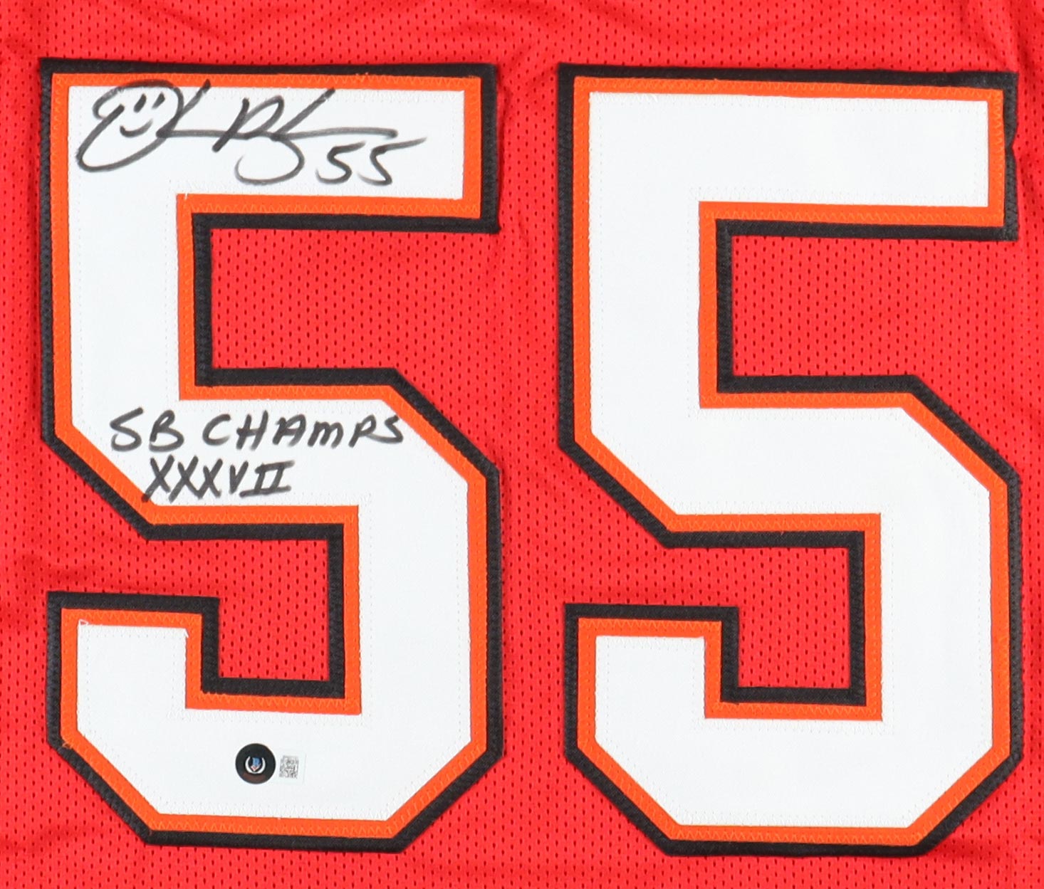 Derrick Brooks Signed Jersey Inscribed "SB XXXVII Champs" (Beckett) at PristineAuction.com Derrick Brooks Signed Jersey Inscribed "SB XXXVII Champs" (Beckett) at PristineAuction.com