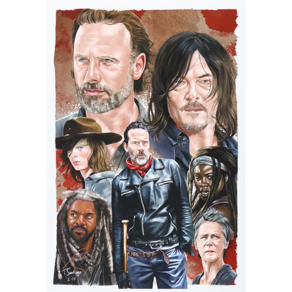 "The Walking Dead" 13x19 Lithograph by Tony Santiago (PA) at PristineAuction.com