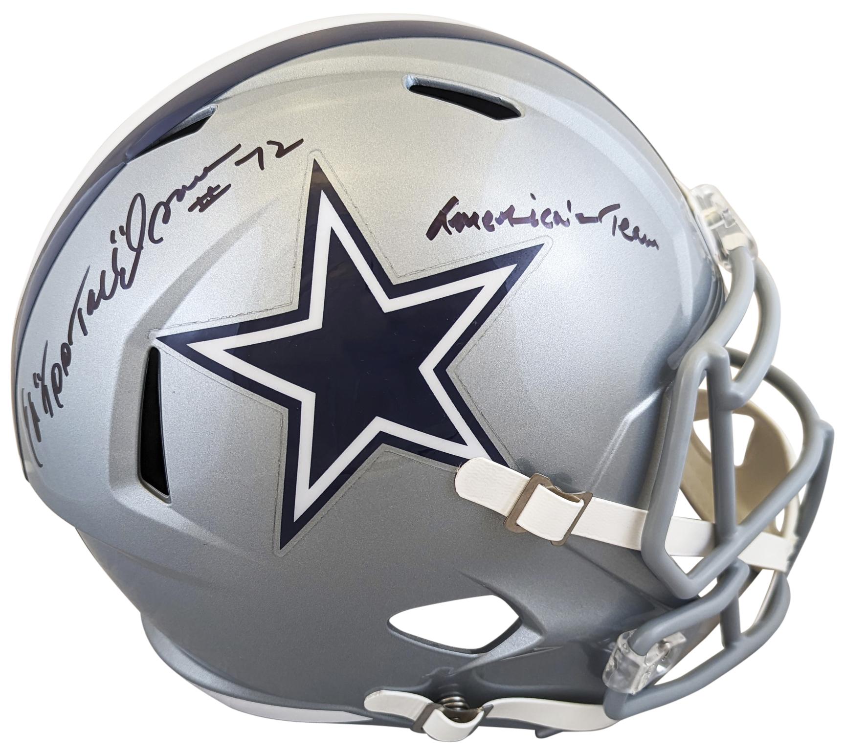 Ed "Too Tall" Jones Signed Cowboys Full Size Speed Helmet Inscribed "America's Team" (Beckett) at PristineAuction.com Ed "Too Tall" Jones Signed Cowboys Full Size Speed Helmet Inscribed "America's Team" (Beckett) at PristineAuction.com