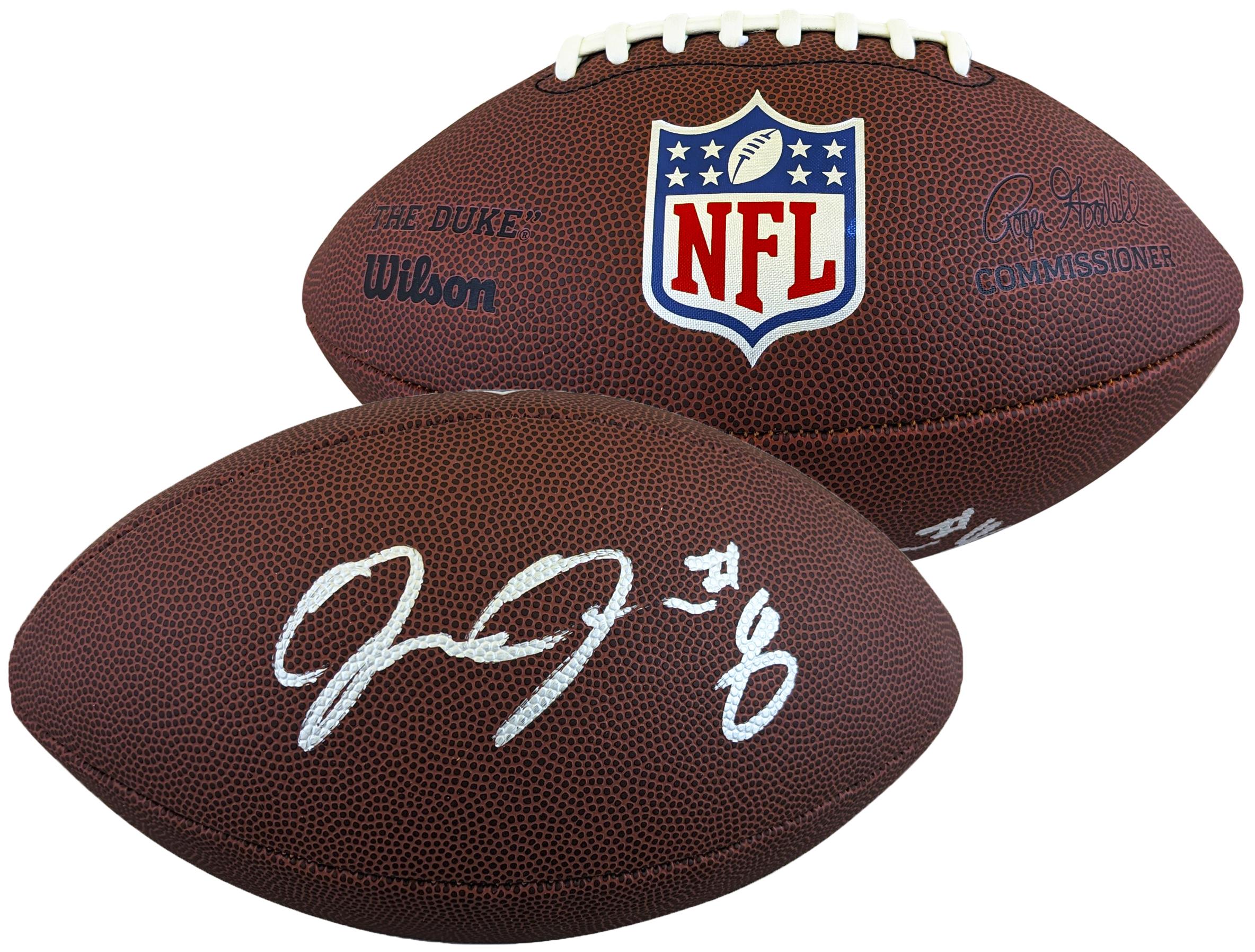 Josh Jacobs Signed Official NFL "The Duke" Football (Beckett & Jacobs) at PristineAuction.com Josh Jacobs Signed Official NFL "The Duke" Football (Beckett & Jacobs) at PristineAuction.com