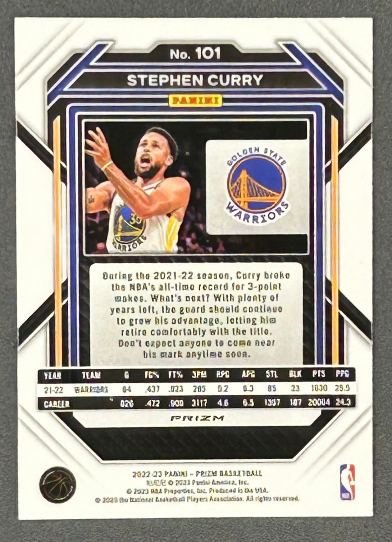 Stephen Curry 2022-23 Panini Prizm Prizms Pink Ice #101 at PristineAuction.com Stephen Curry 2022-23 Panini Prizm Prizms Pink Ice #101 at PristineAuction.com
